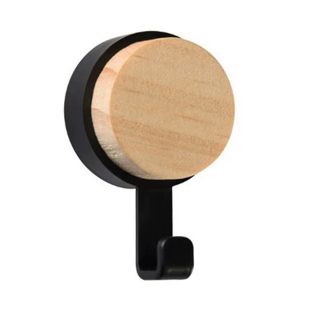 Round Wooden Self Adhesive Wall Mounted Hook