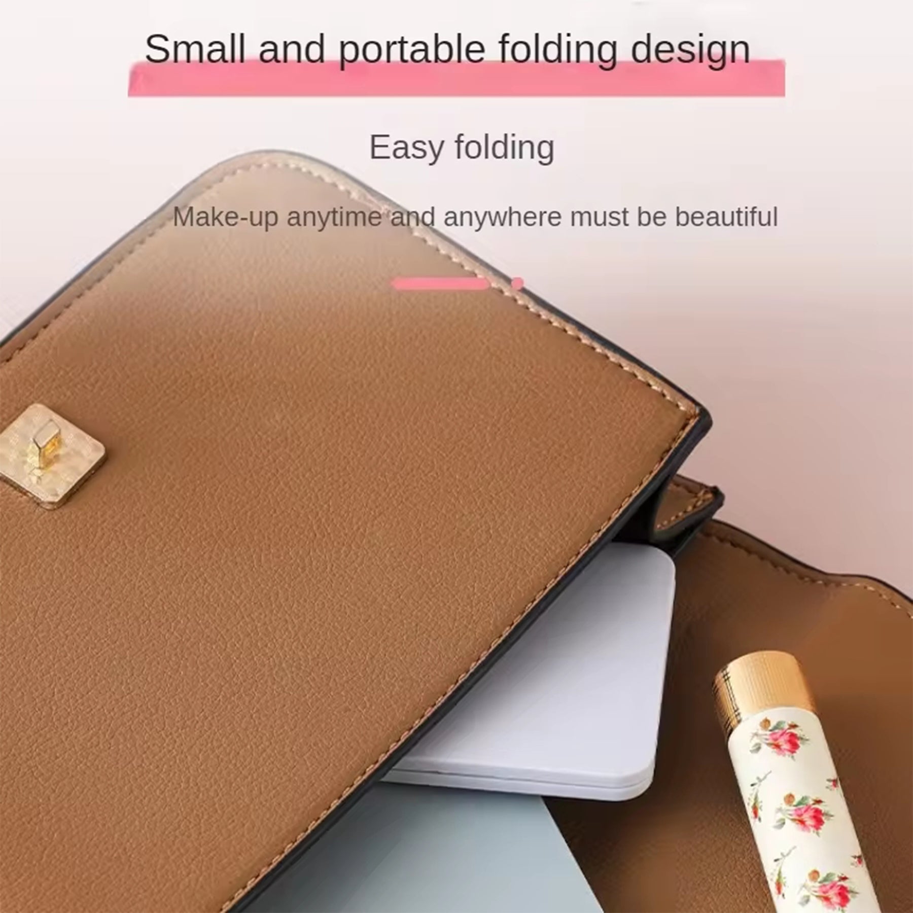 Double Side Mini Square Folding Mirror