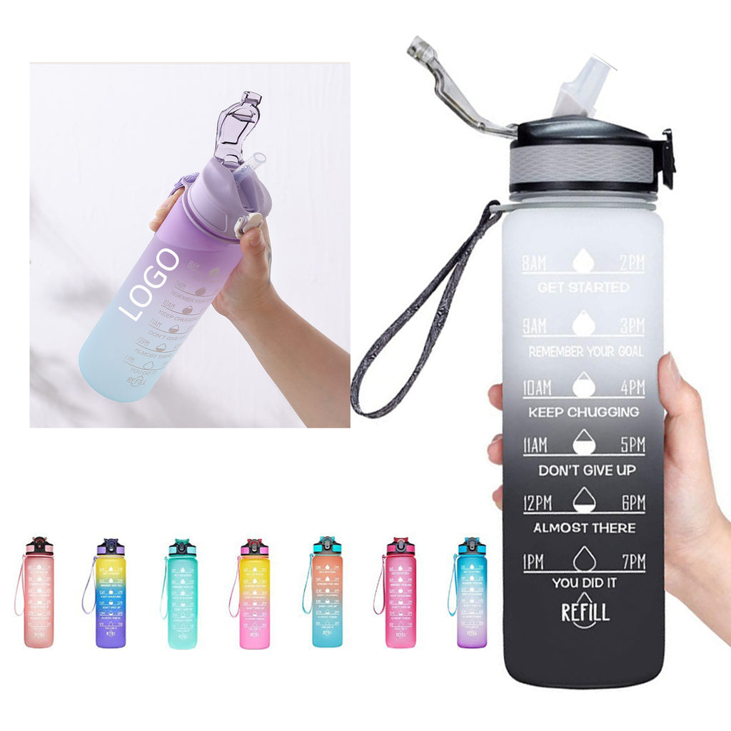 32 Oz Water Bottles With Times And Straw
