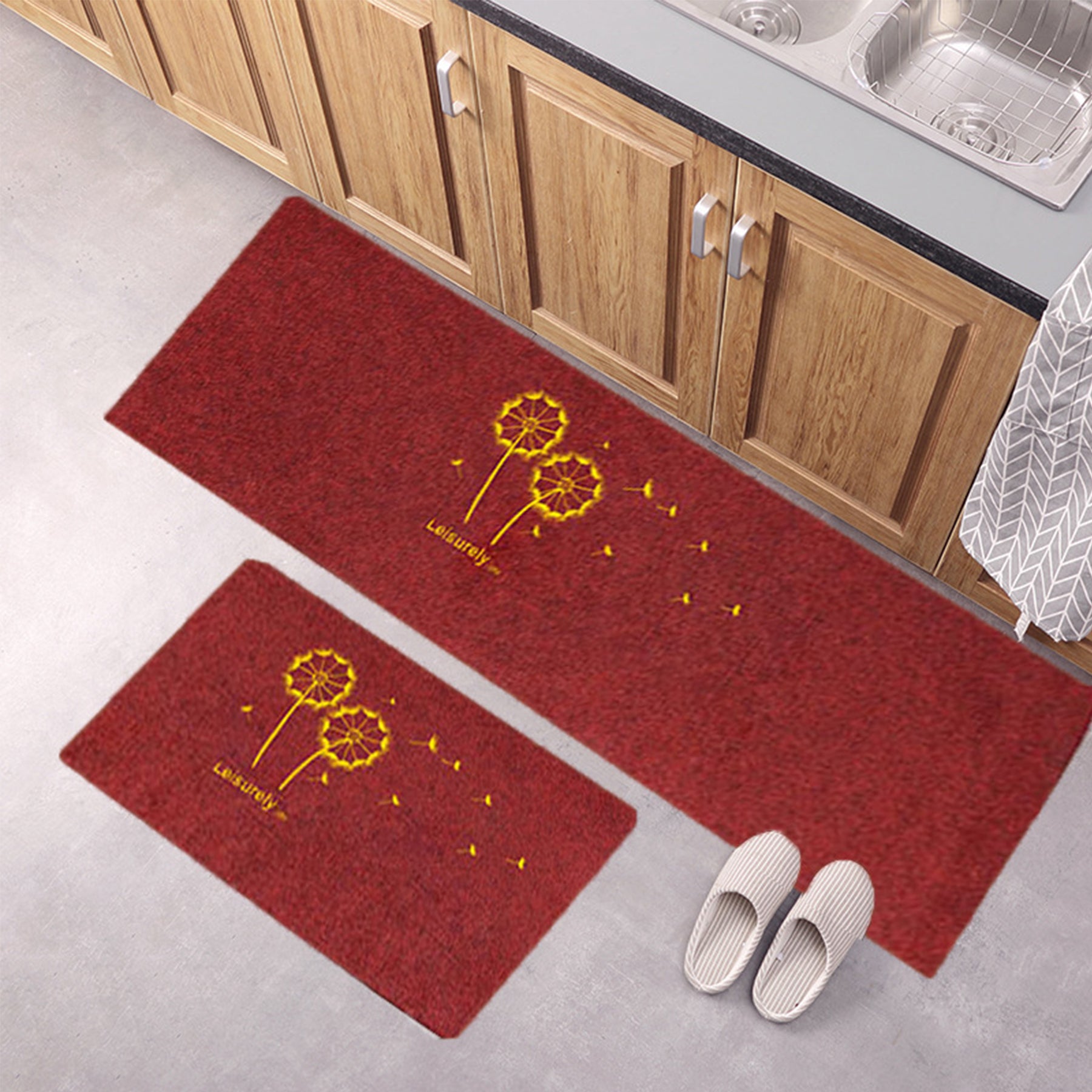 Kitchen Bathroom Floor Mat Set