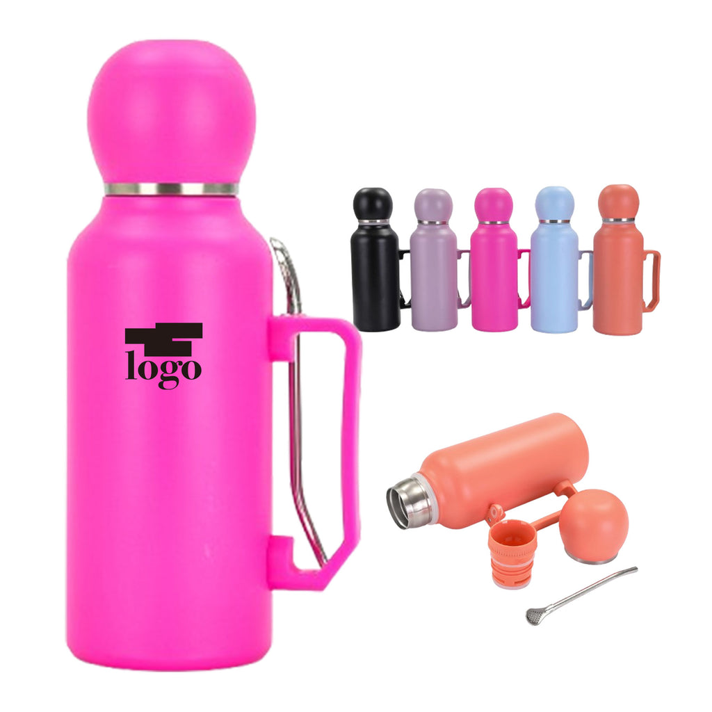 44Oz Stainless Steel Insulated Cup With Straw Spoon