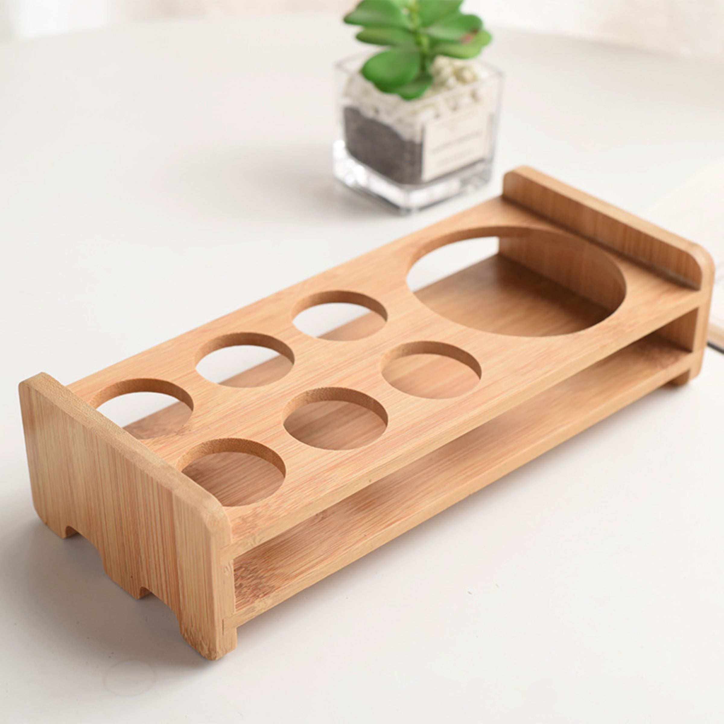 Rustic Wooden Desktop Wine Bottle Holder