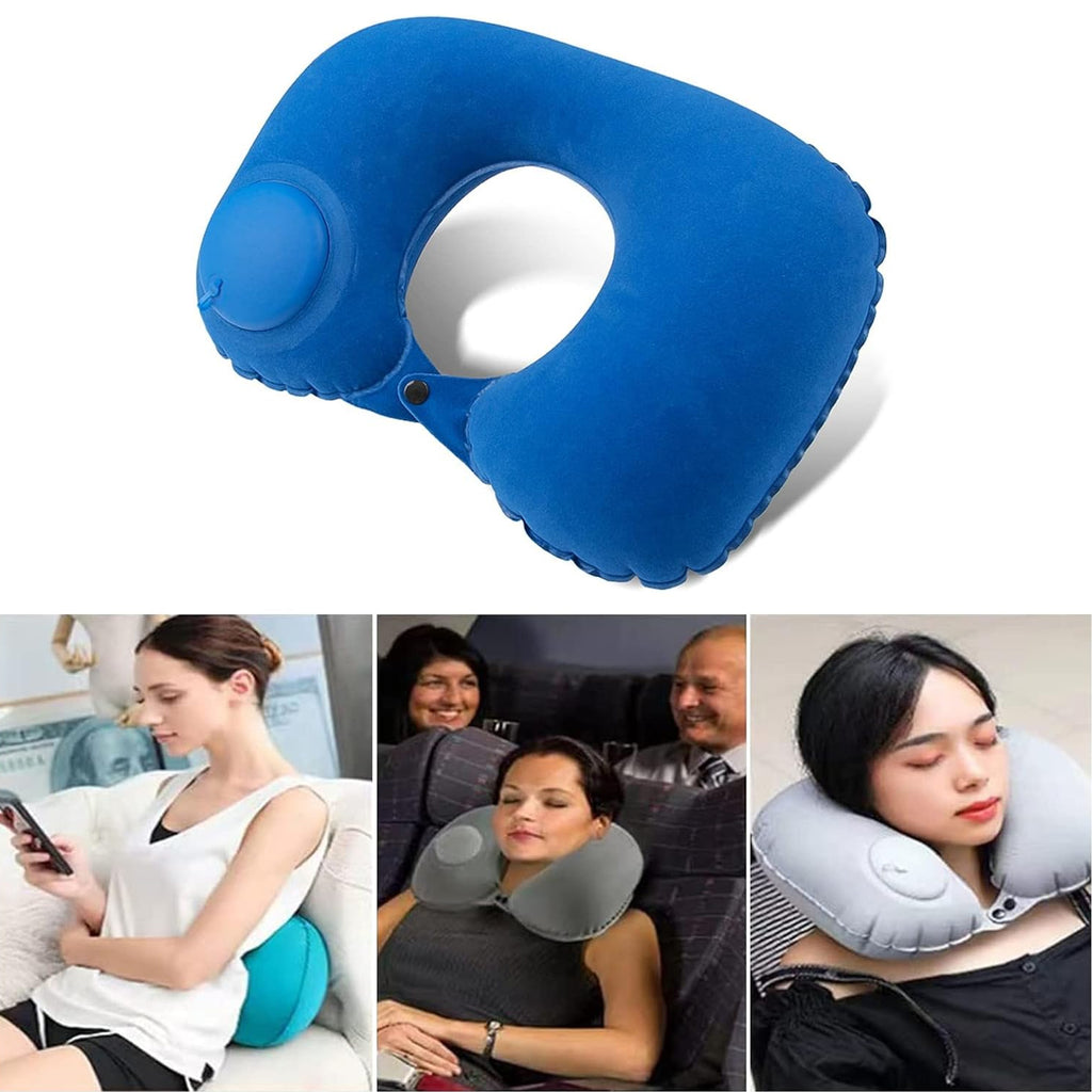 Press Type Inflatable U-Shaped Pillow