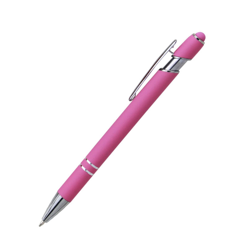 Rubber Soft Touch Ballpoint Pen With Stylus Tip