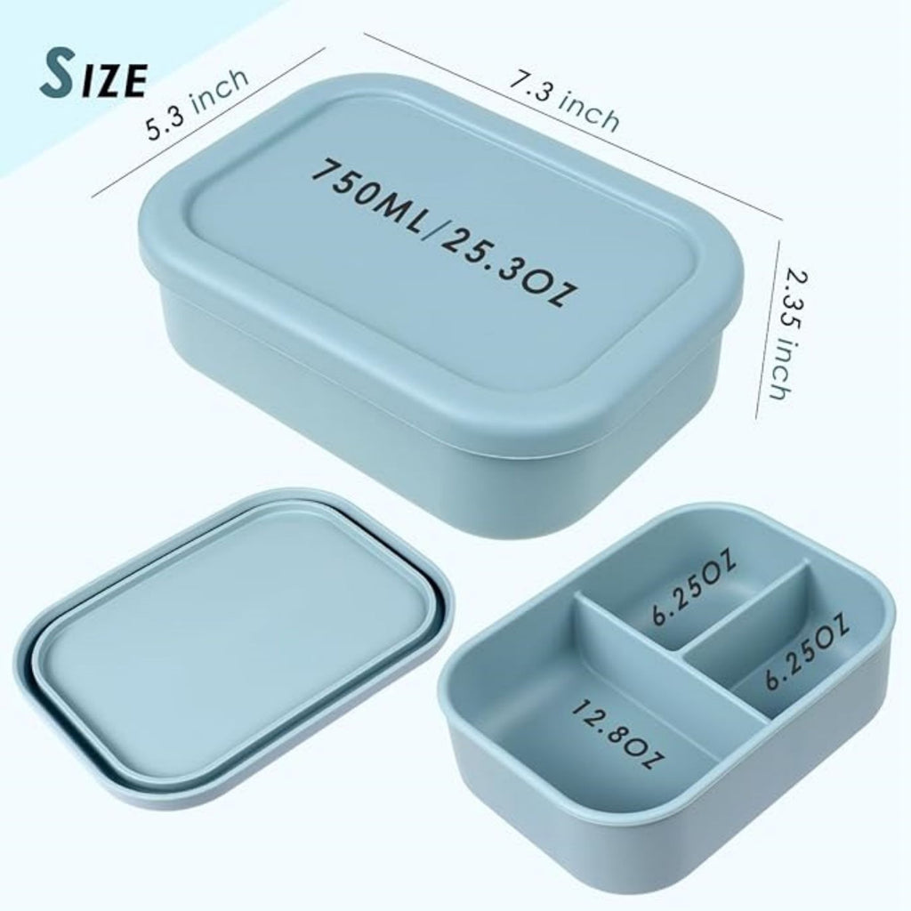 3 Compartment Leak Proof Silicone Bento