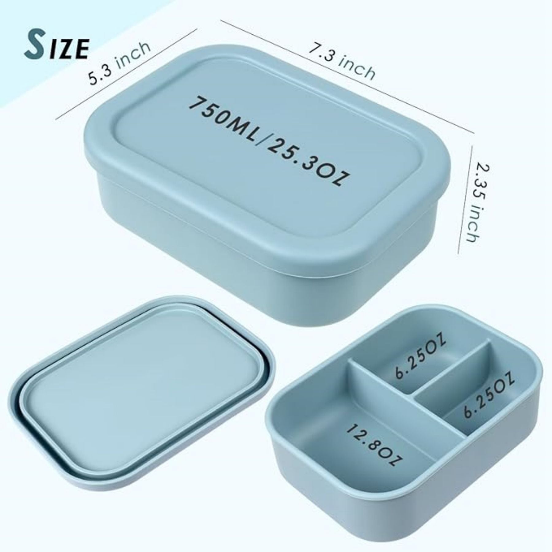 3 Compartment Leak Proof Silicone Bento