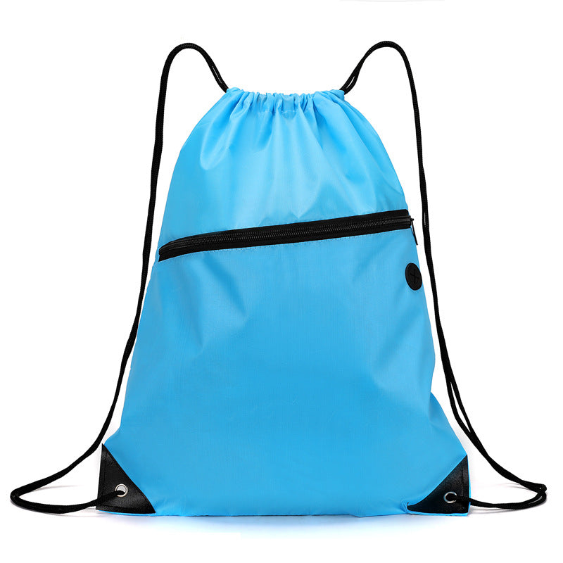 Drawstring Backpack With Zipper
