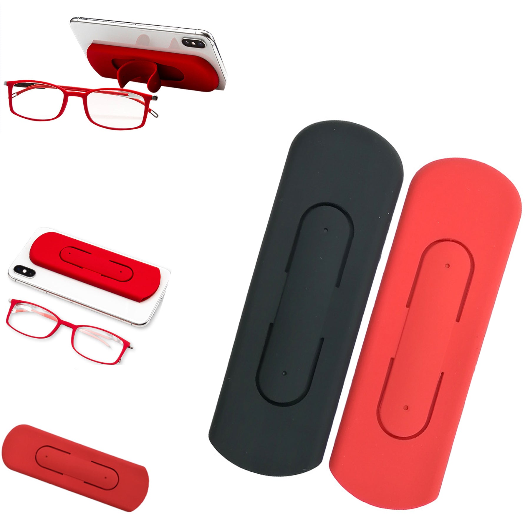 Foldable Adhesive Phone Holder Silicone Glasses Case