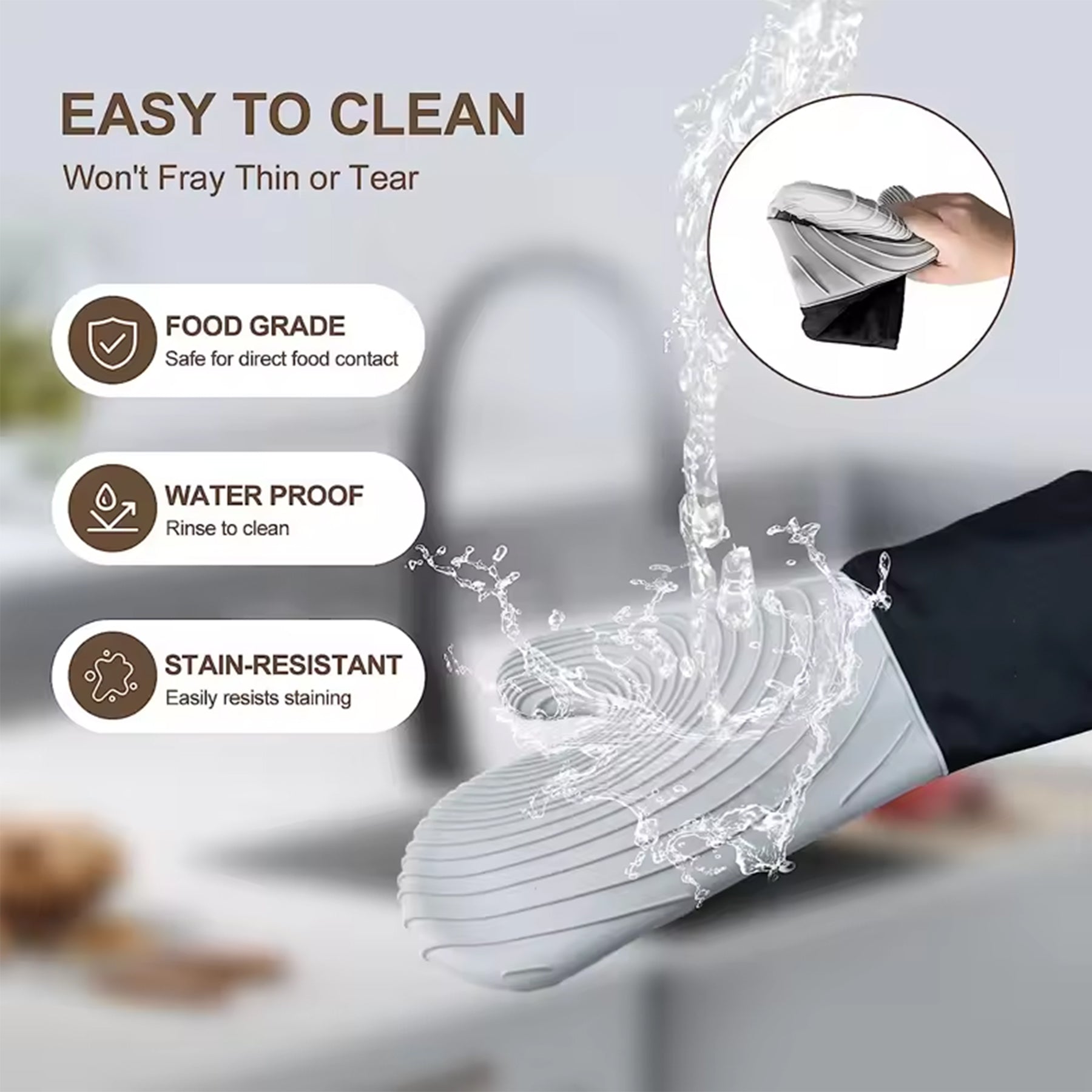 Non-Slip Silicone Oven Mitt