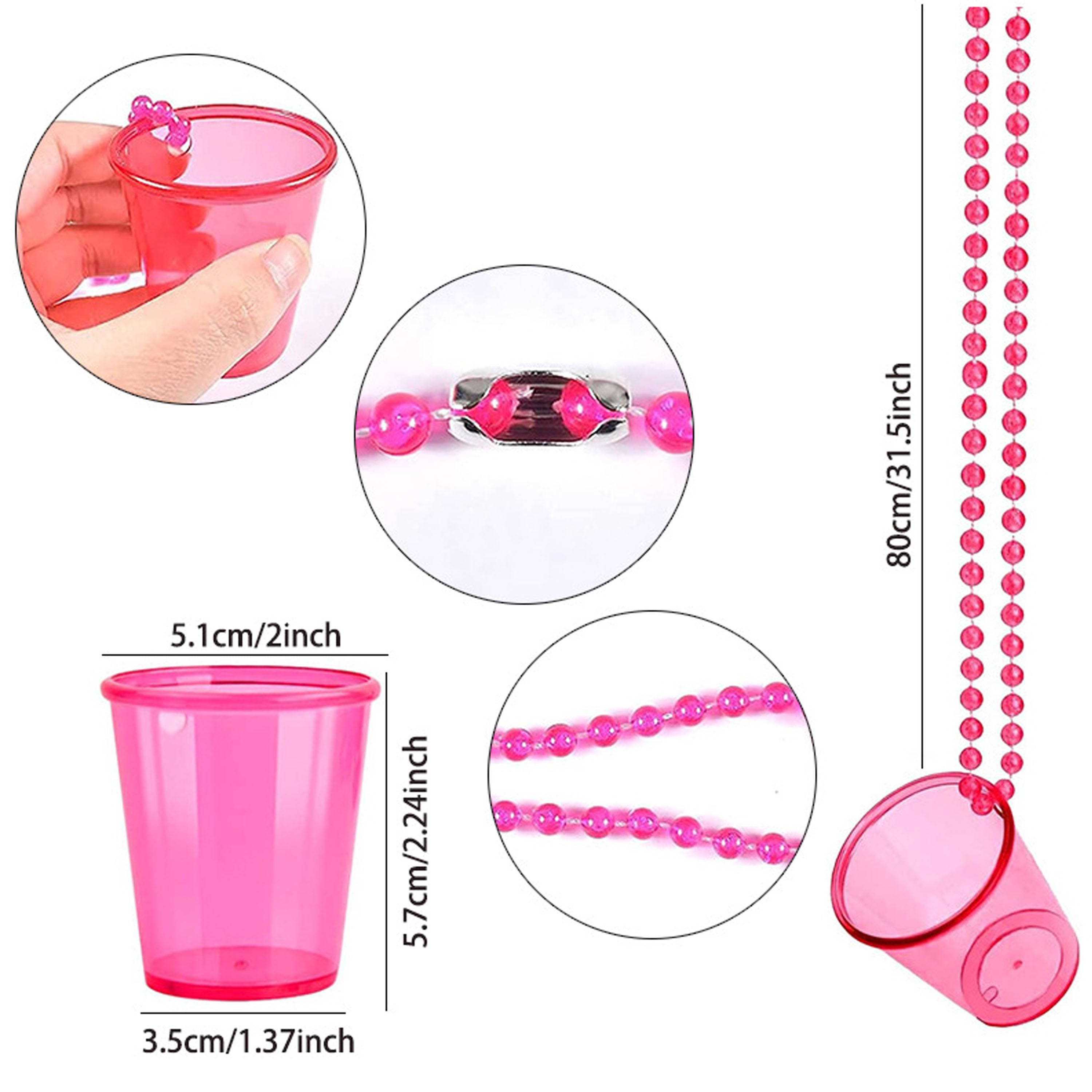 Plastic Shot Cups With Necklaces