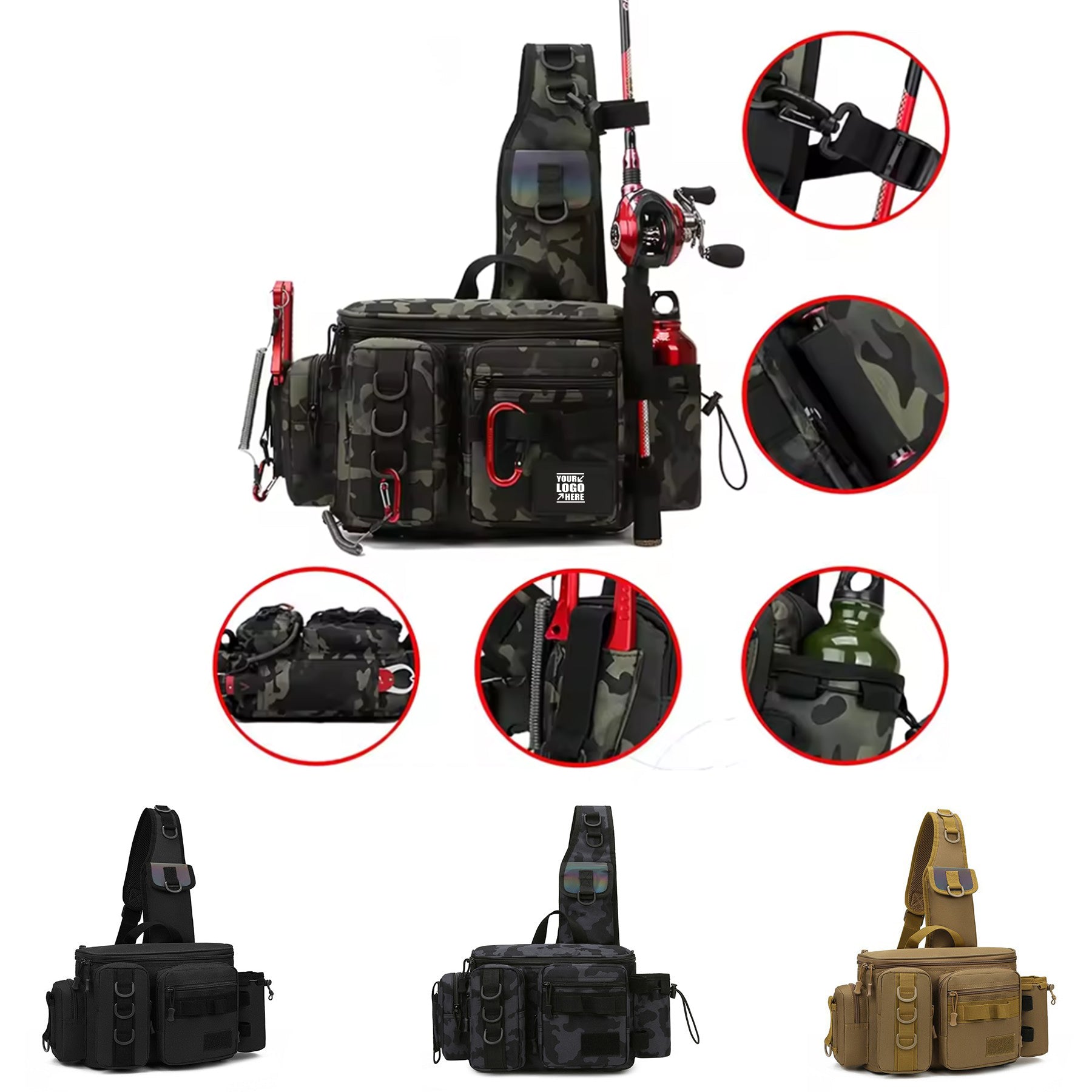 Functional Scratch-Proof Fishing Tackle Bag