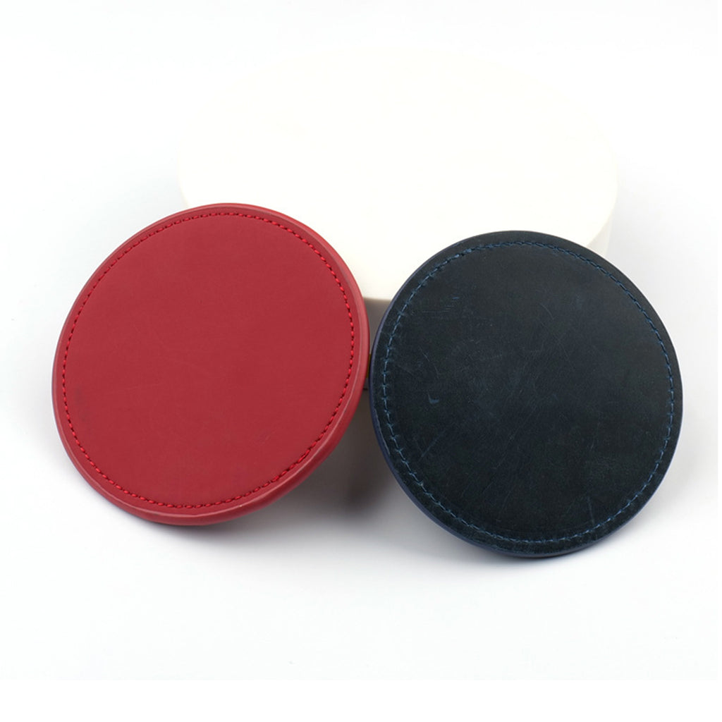 Leather Thickened Insulated Circular Coasters