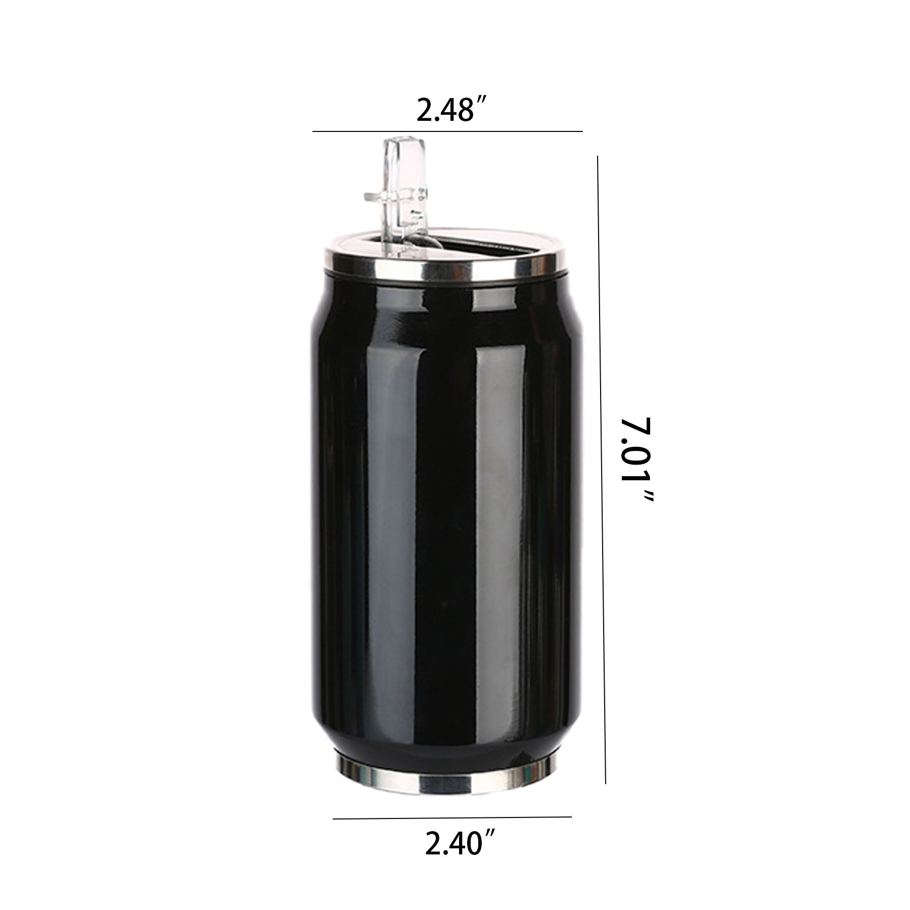 Stainless Steel Vacuum Cola Can Tumbler With Straw
