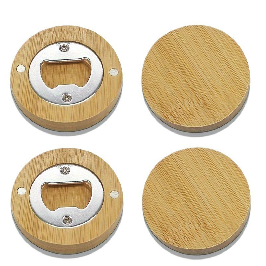Wooden Round Beer Bottle Opener