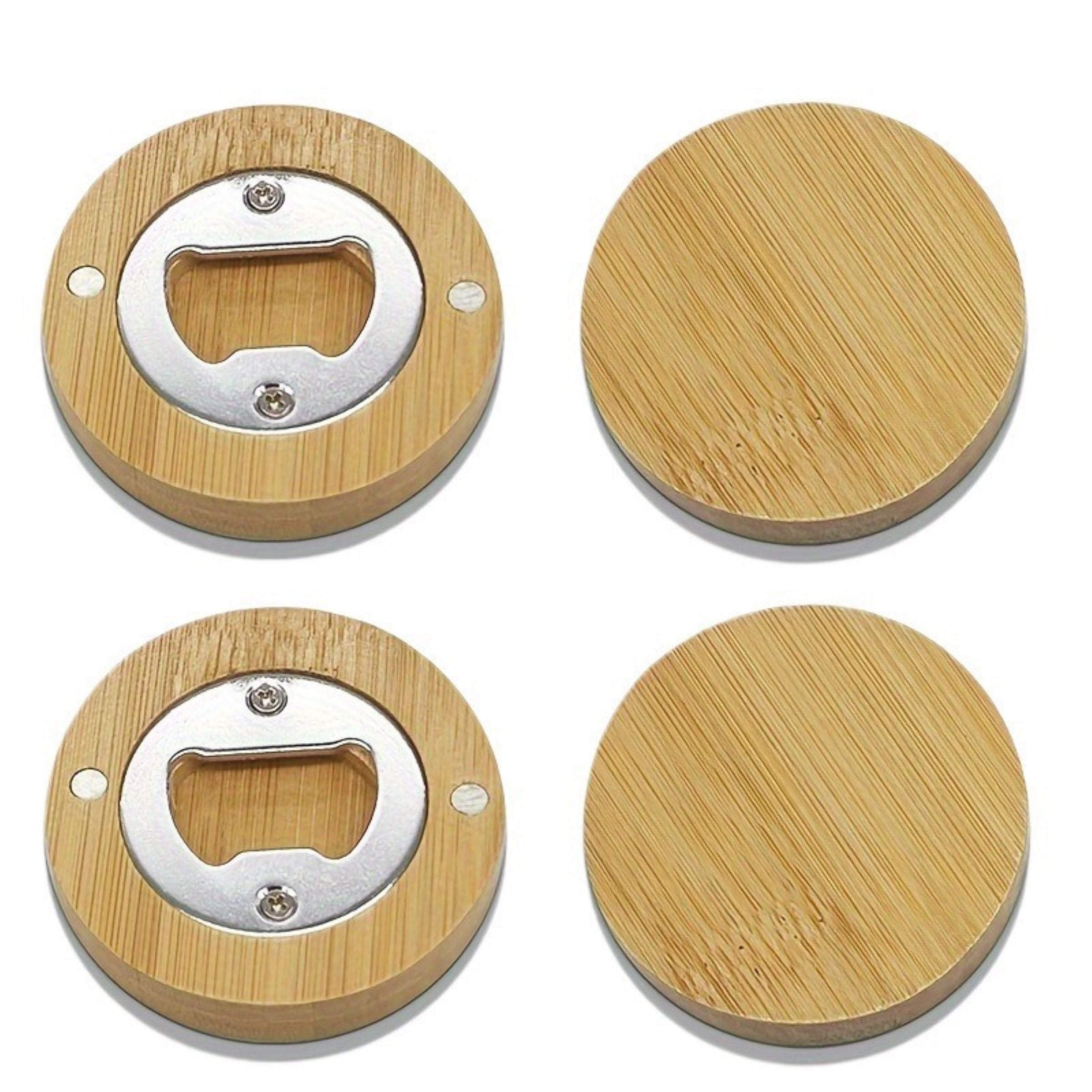 Wooden Round Beer Bottle Opener