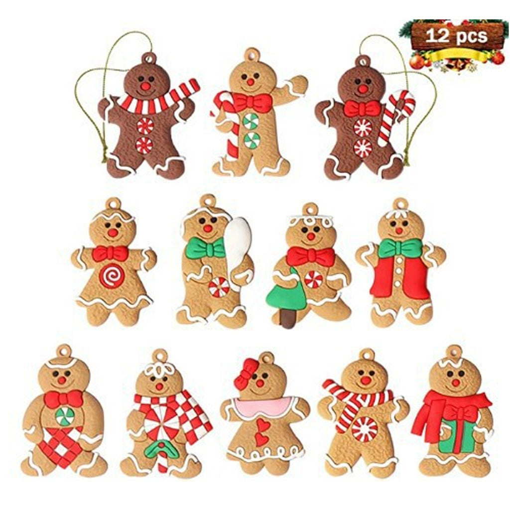 12Pcs Gingerbread Man Ornaments