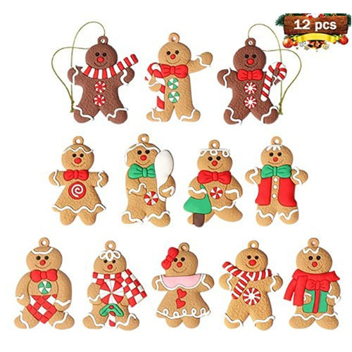 12Pcs Gingerbread Man Ornaments