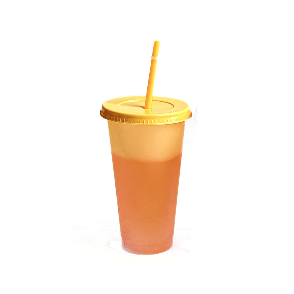 Plastic Tumbler With A Straw
