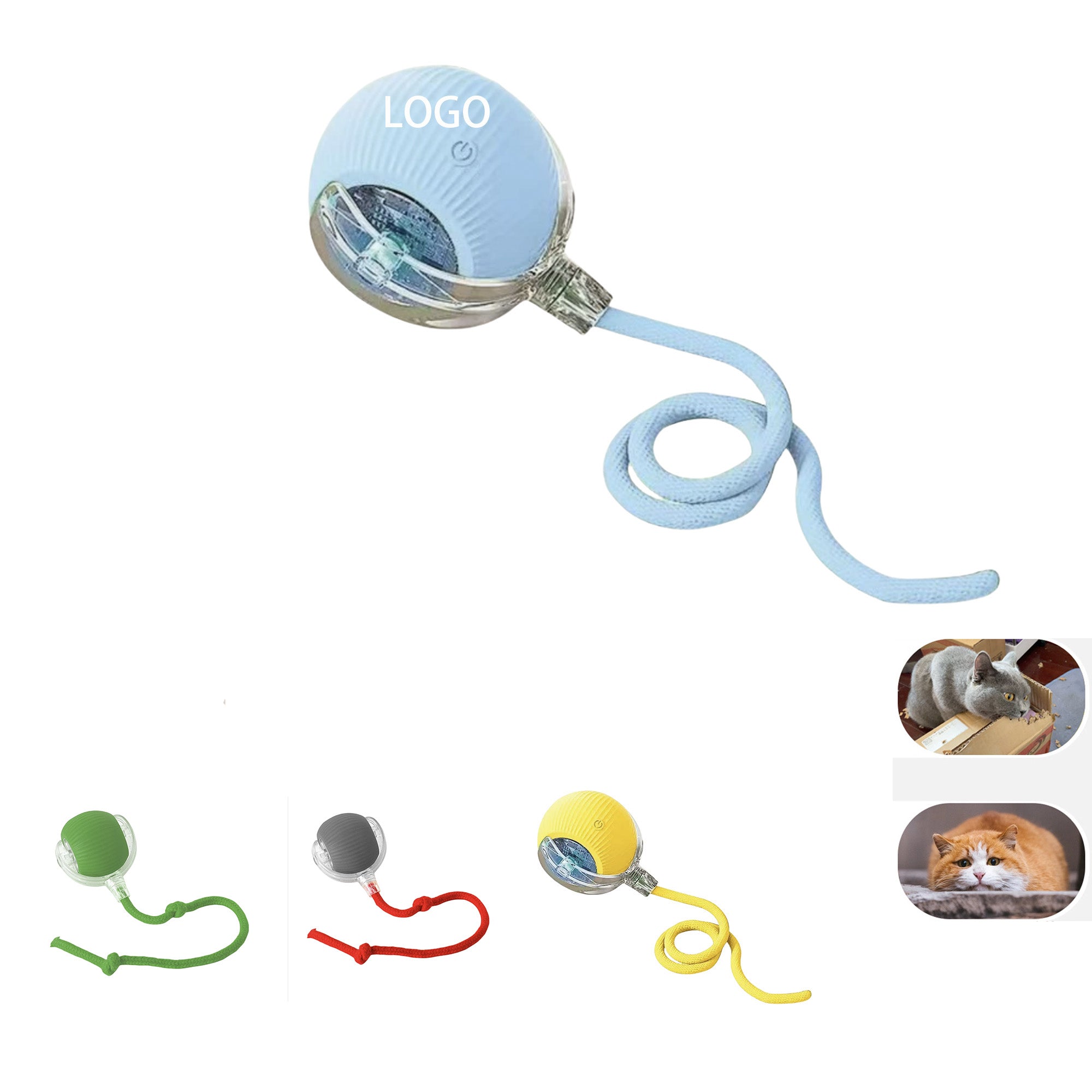 Cat Toys Automatic Lifting Plush Ball