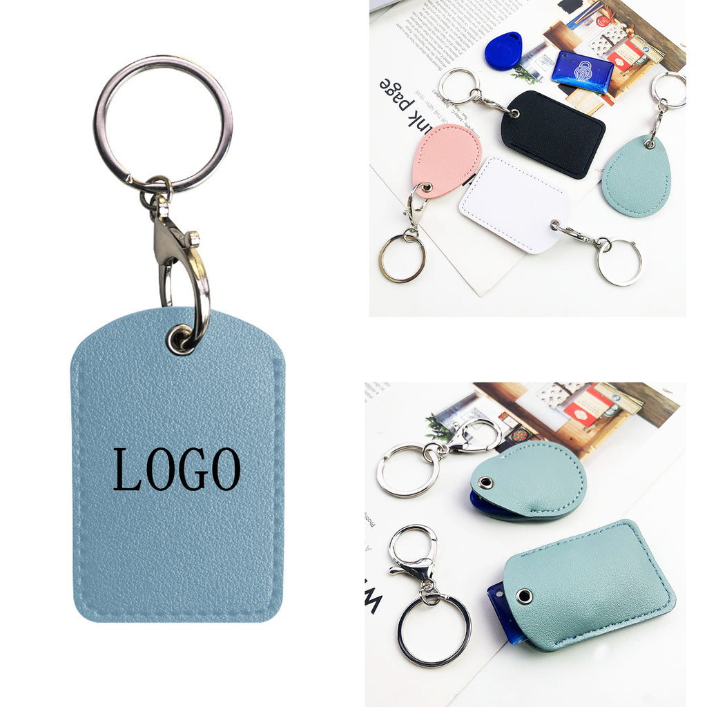 Pu Leather Card Case With Keychain
