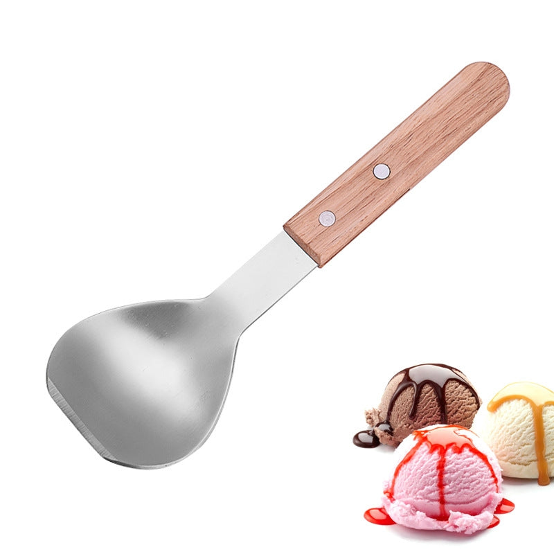 Stainless Steel Wooden Handle Ice Cream Scoop