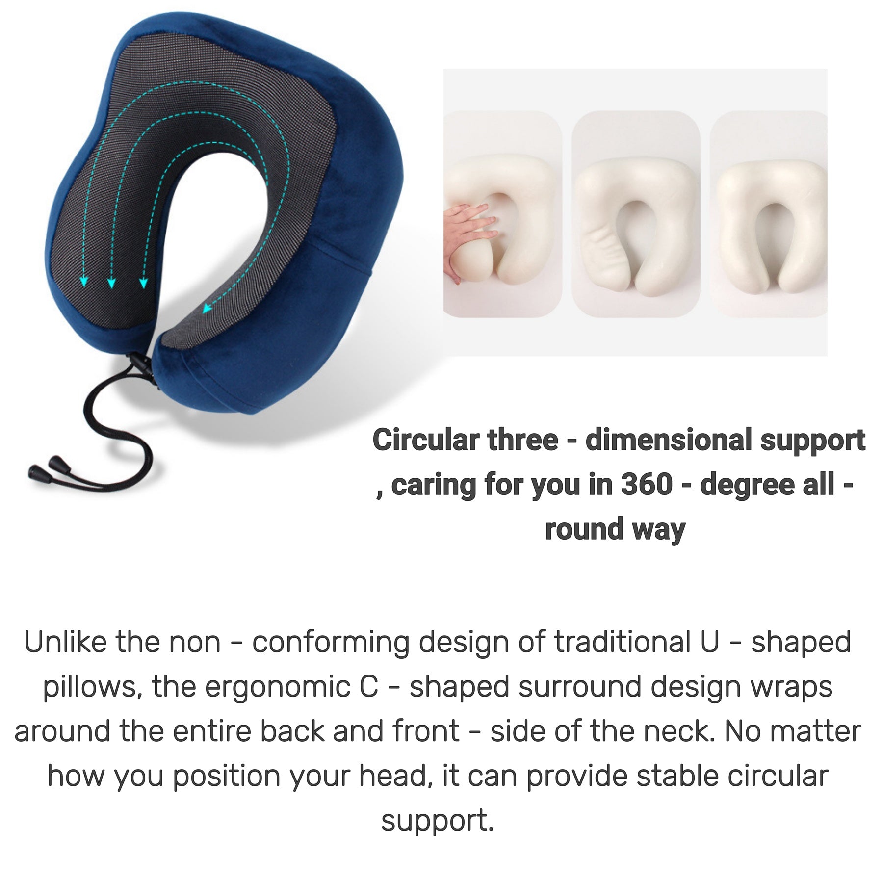 Memory Foam Cervical Support U - shaped Pillow