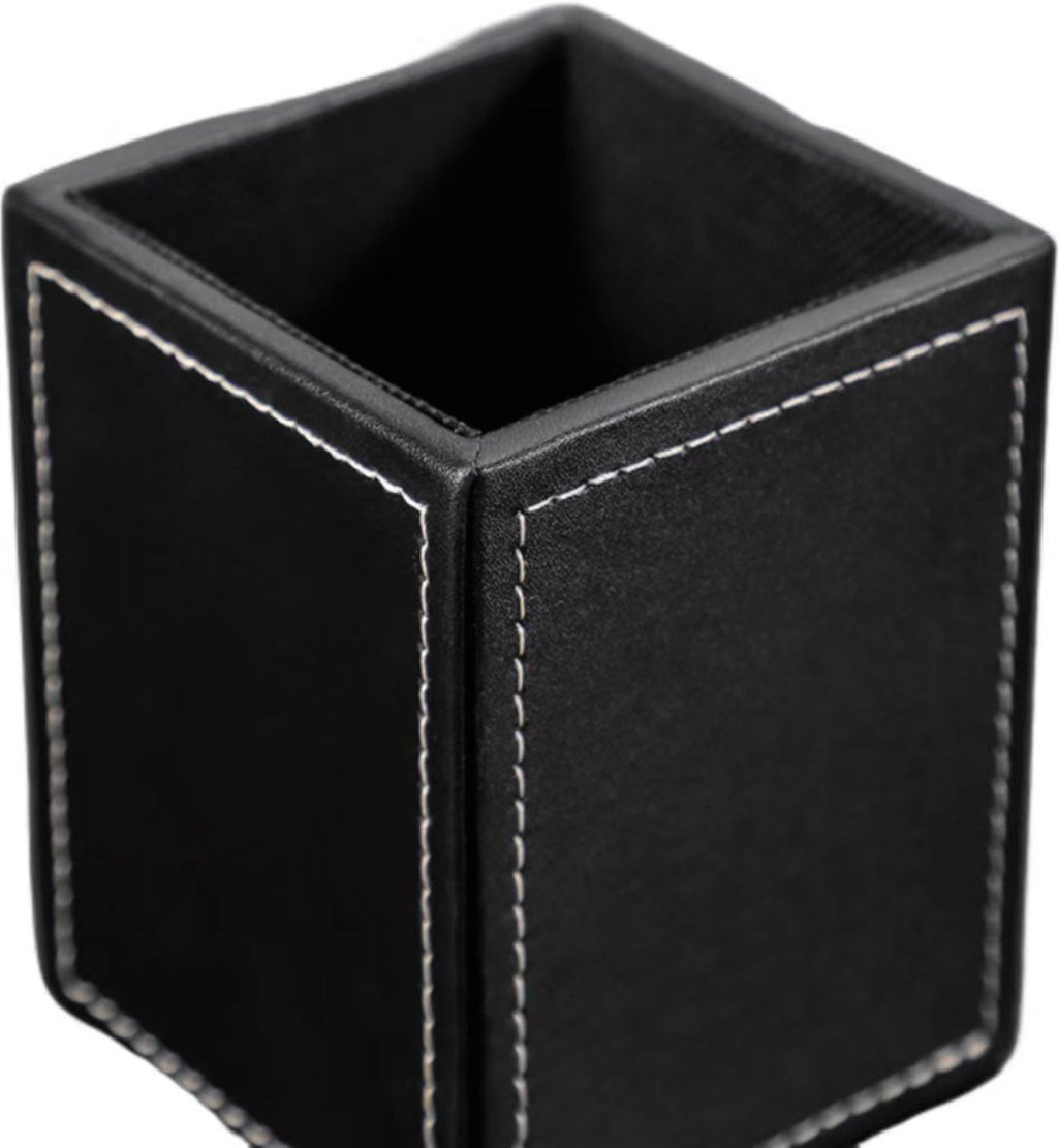 Simple Square Leather Pen Holder