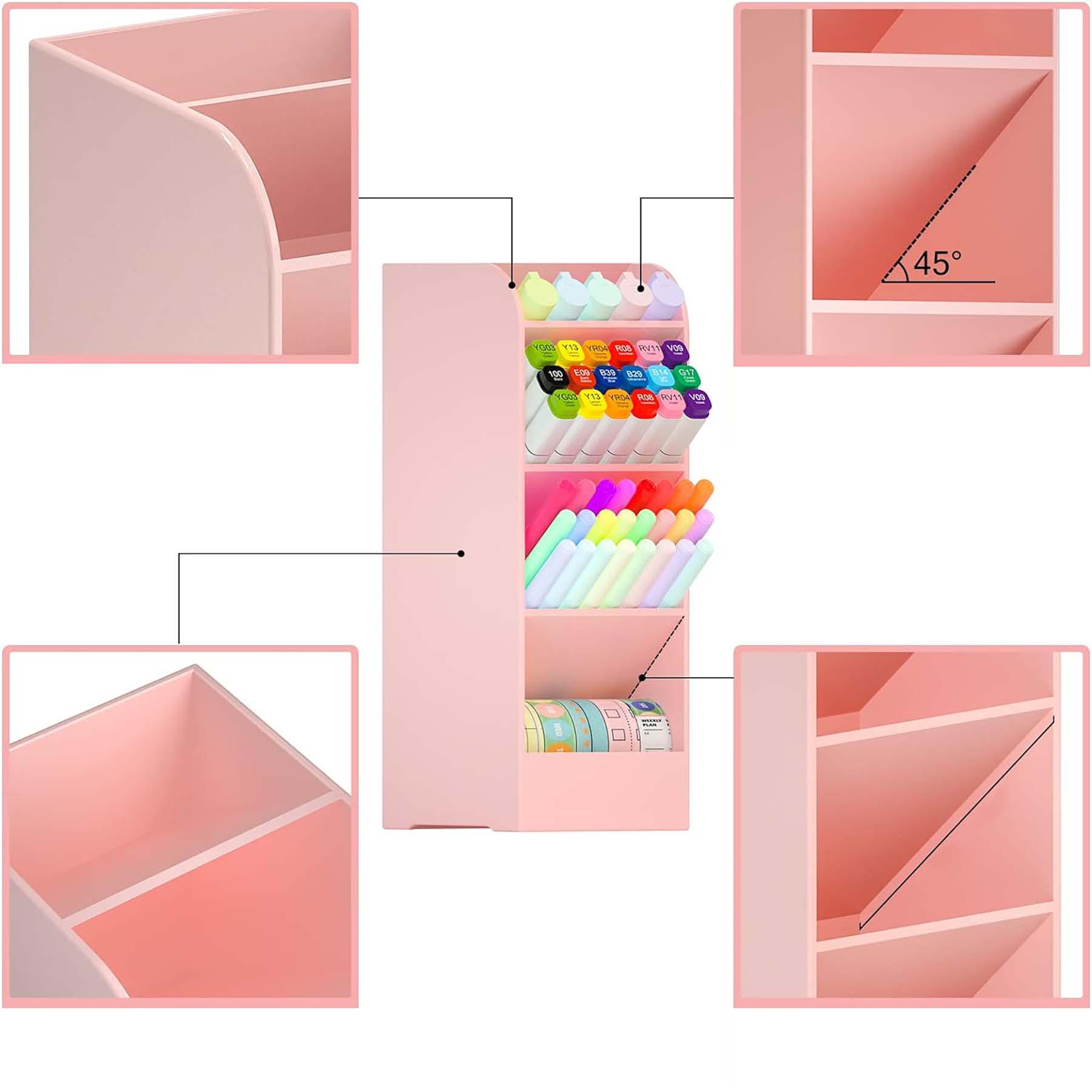 Oblique Insertion Pen Holder