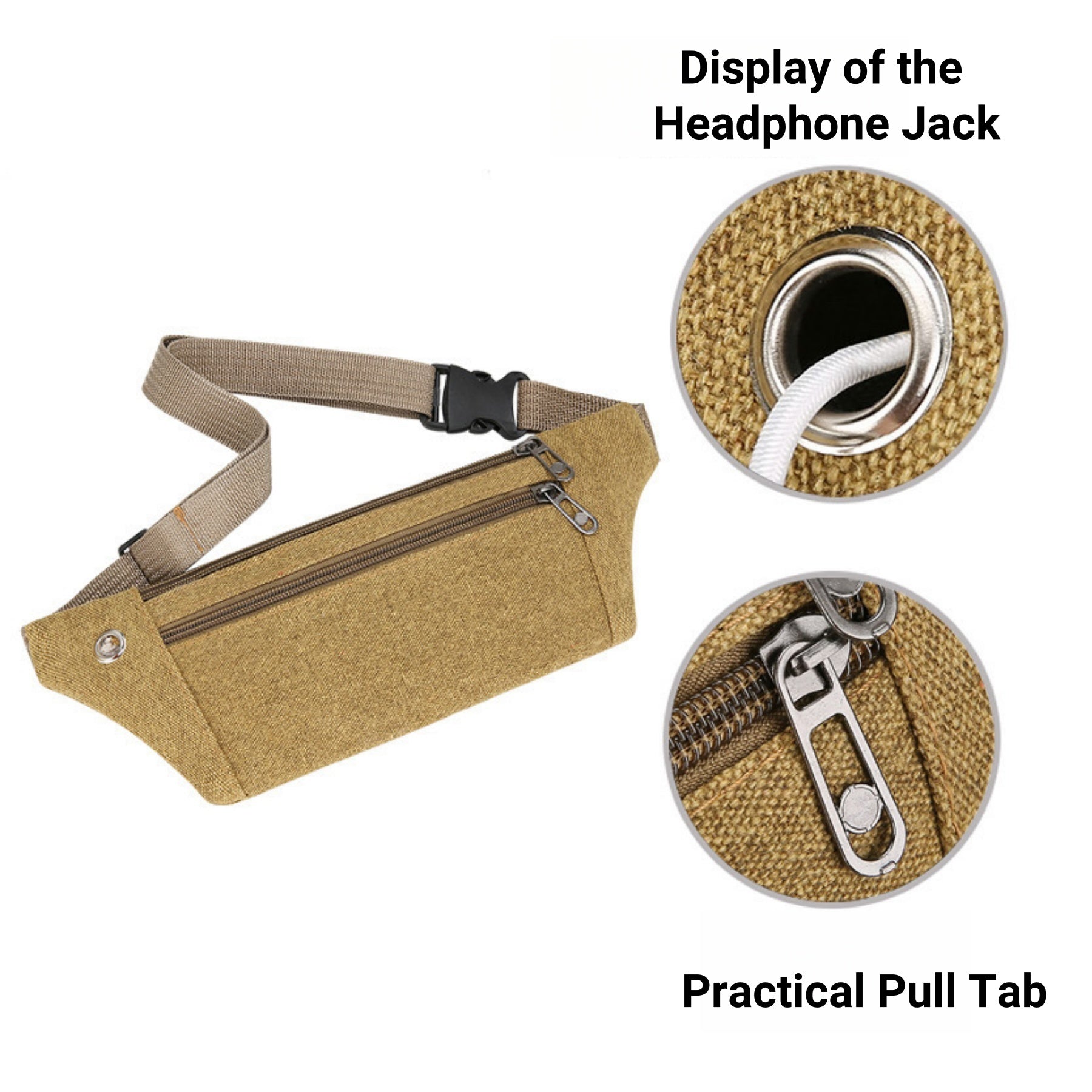 Large - capacity Canvas Fanny Pack