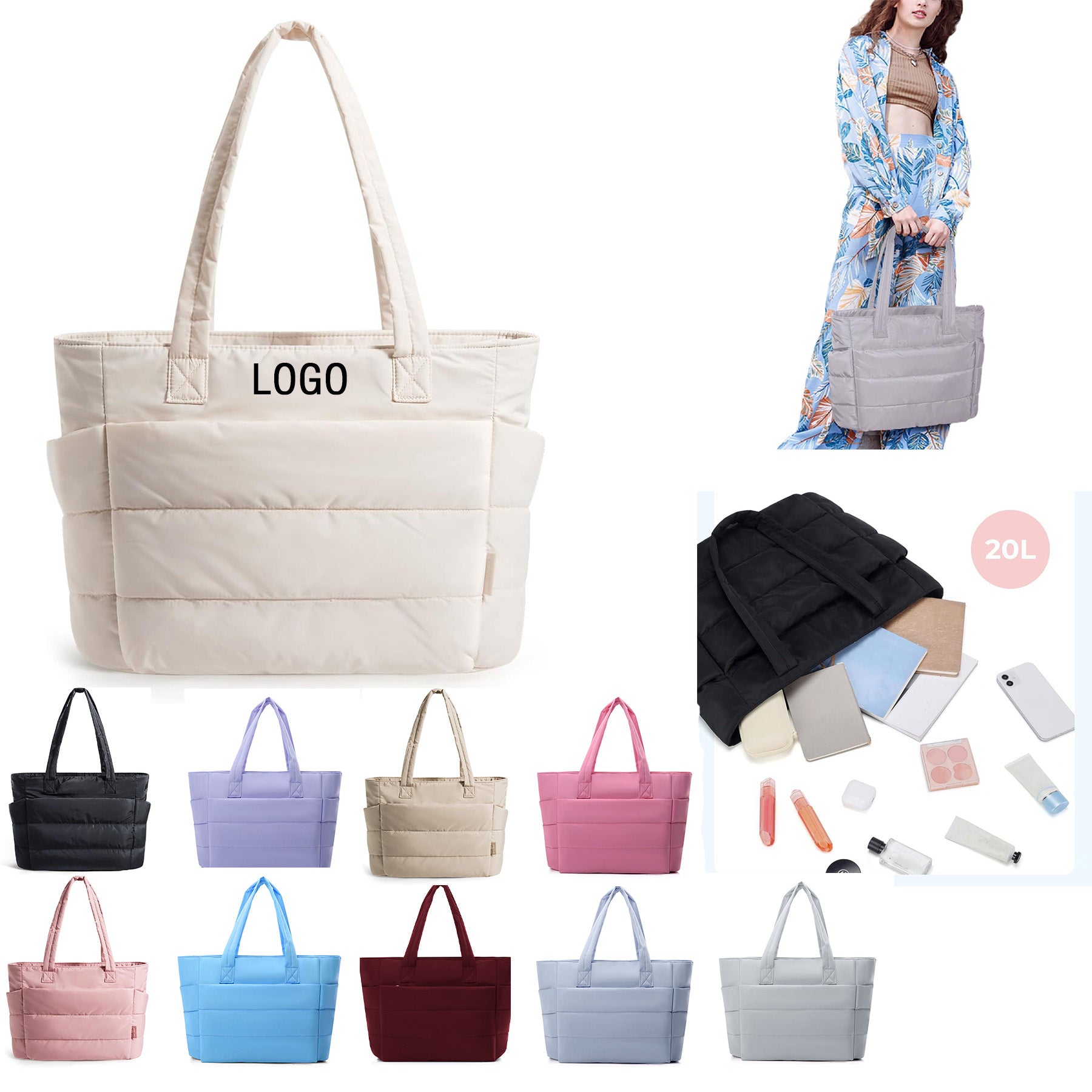 Women's Lightweight Travel Gym Bag with Compartments