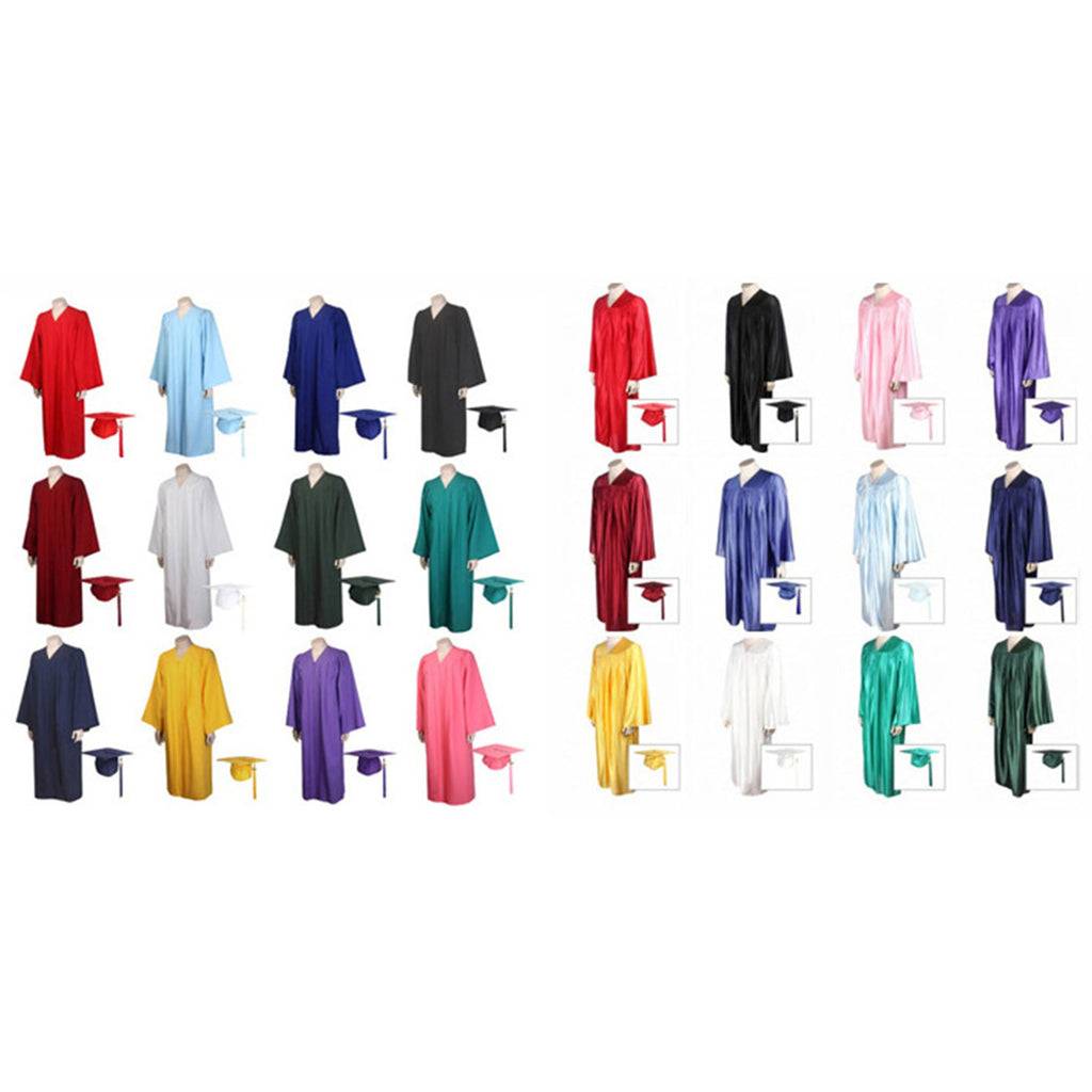 Matte Graduation Gown Cap Tassel Set