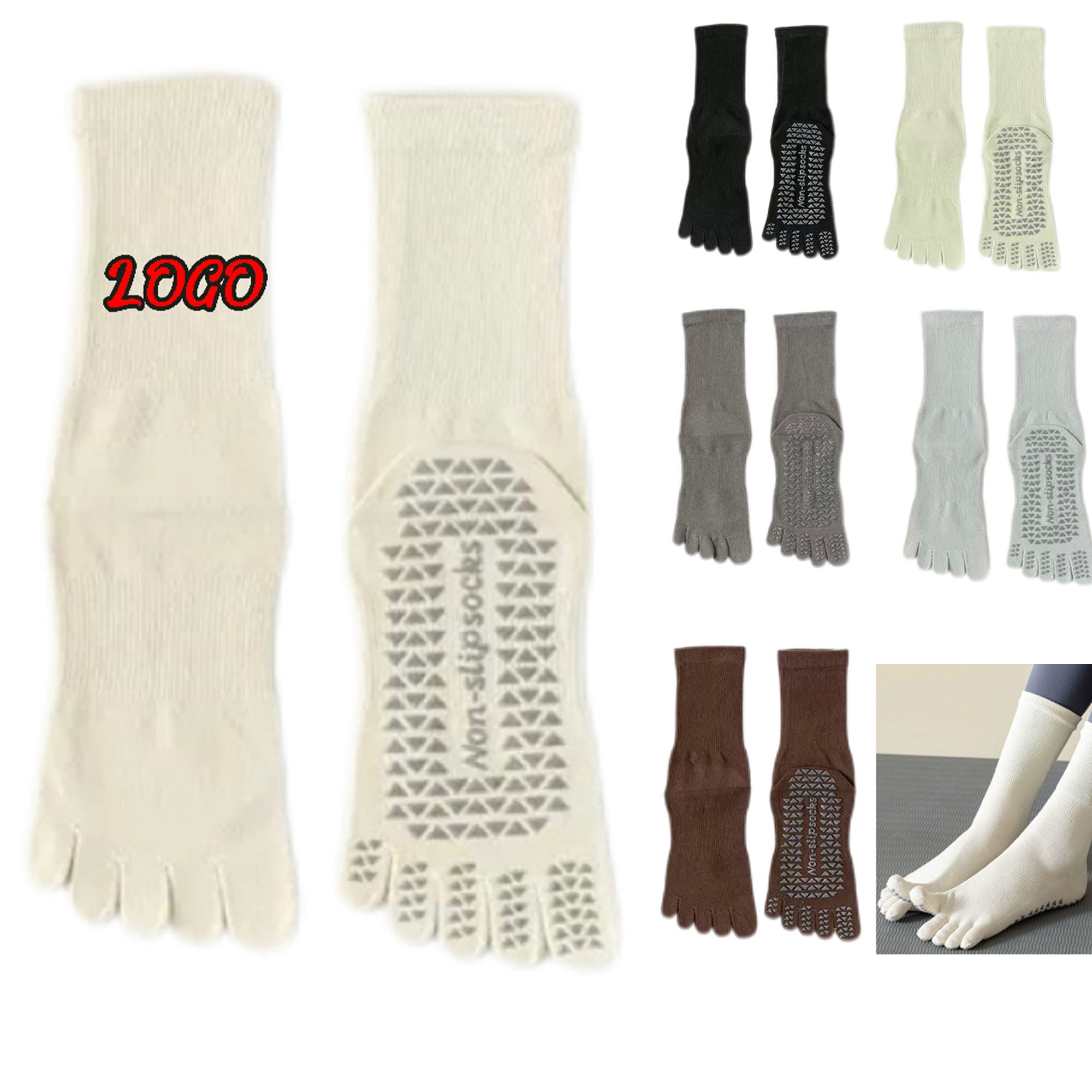 Cotton Five Toe Non Slip Socks Five Finger Socks Yoga Socks