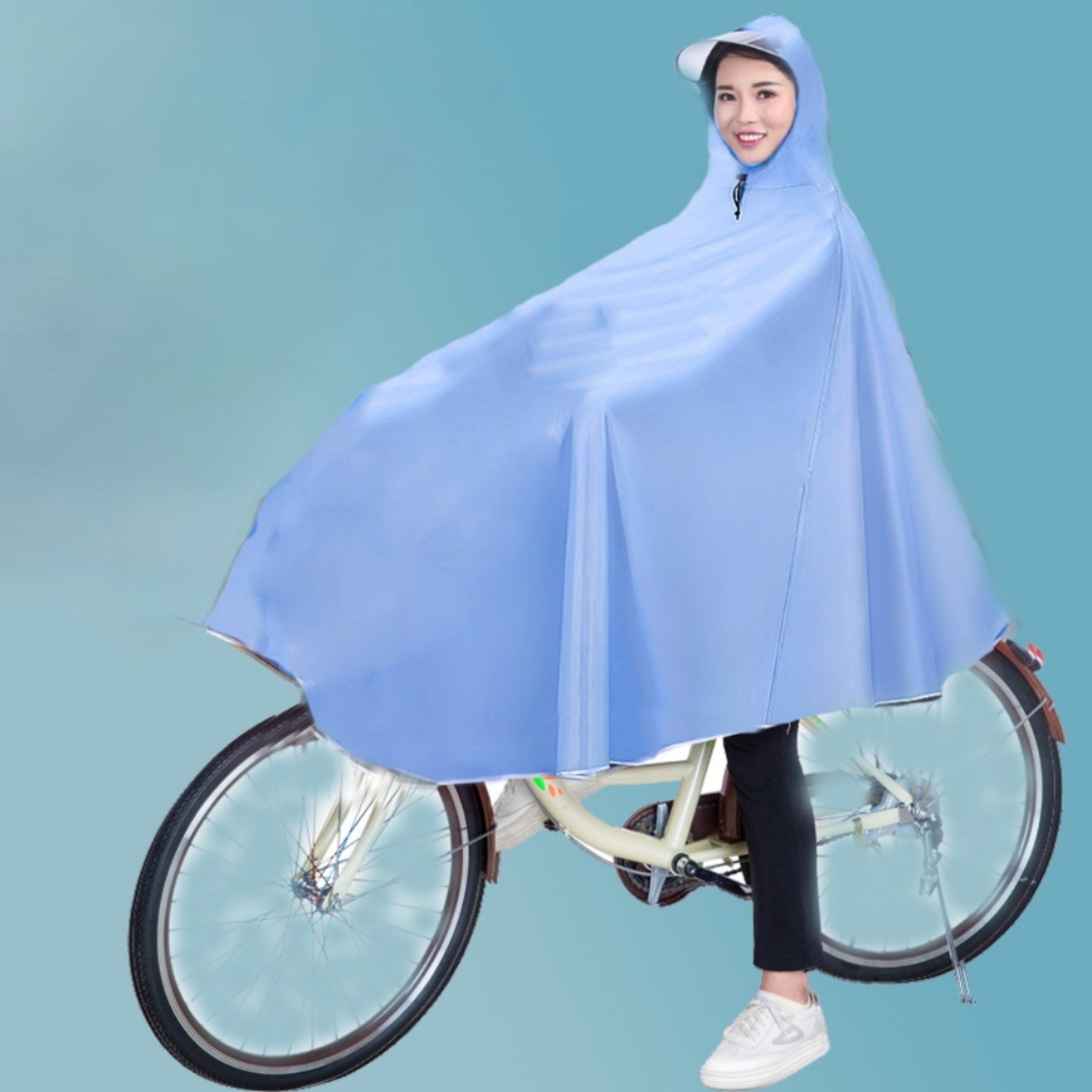 Waterproof Bike Poncho Adult Heavy Duty Anti Storm Ebike