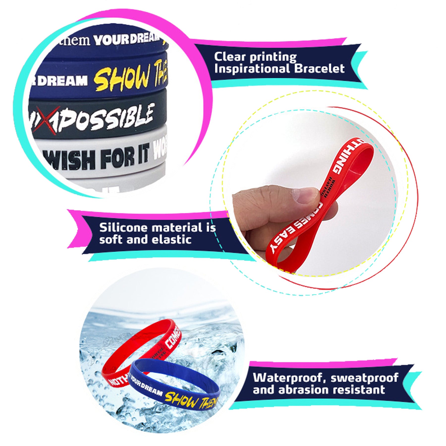 Solid Colored Silicone Wristband