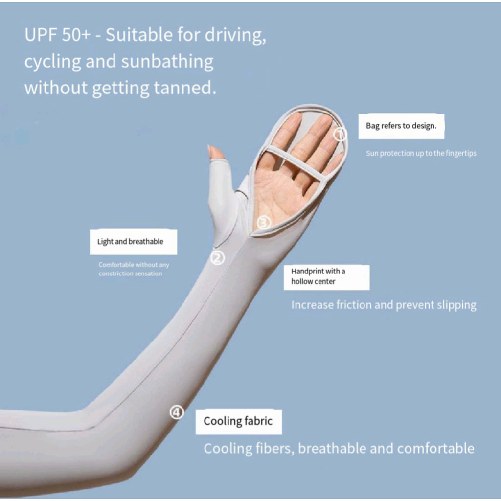 UPF 50 Sun Arm Sleeves Women Driving Cooling Cover