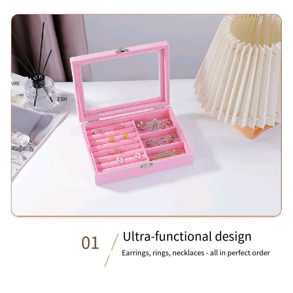 Jewelry Storage Box With Dust Proof Cover
