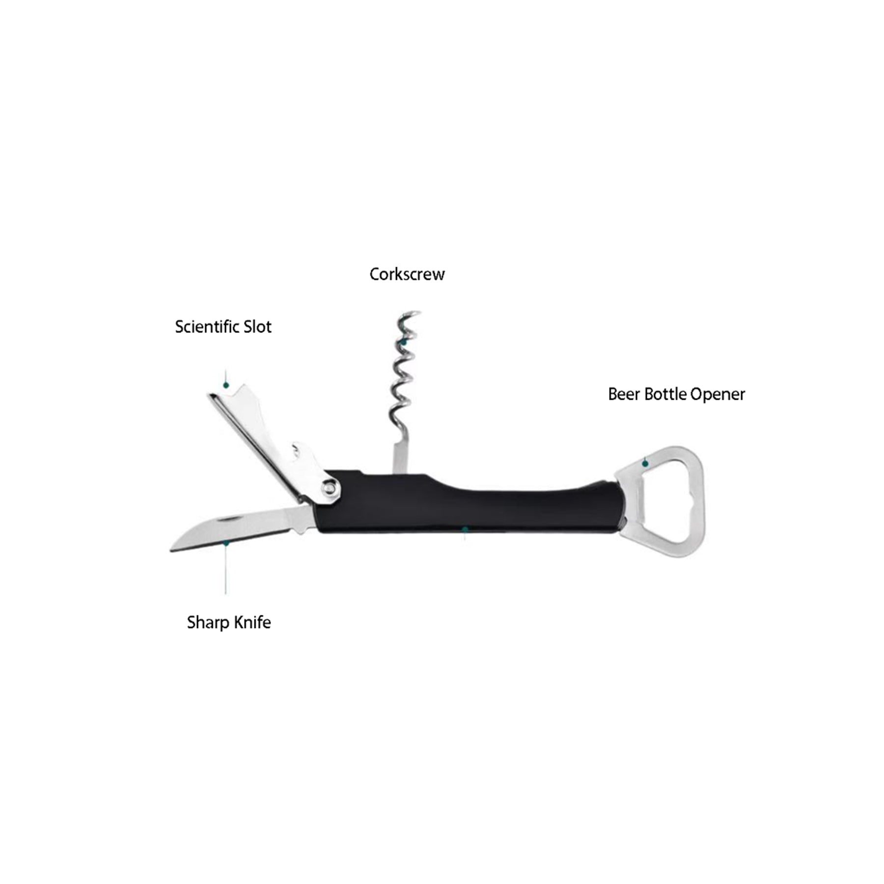 4-in-1 Wine Opener – Corkscrew, Cutter & Bottle Opener