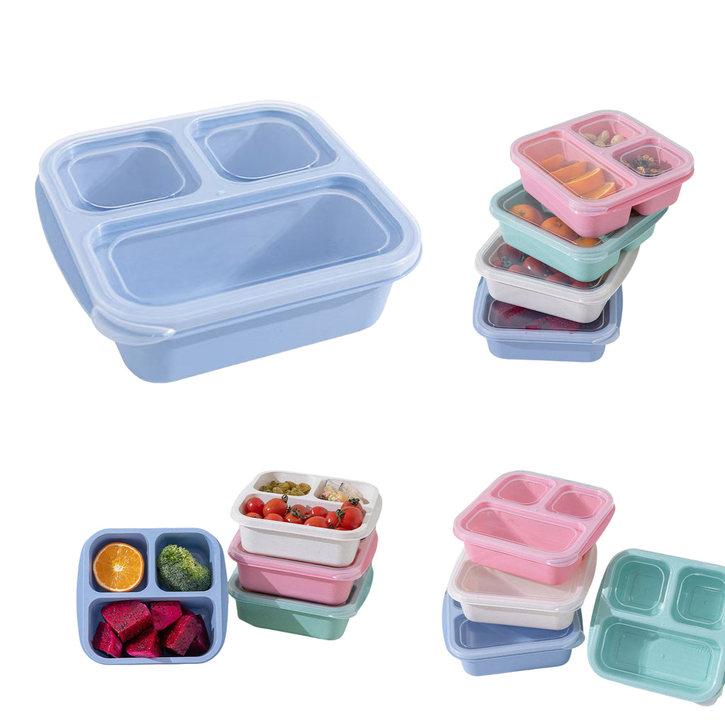 Wheat Straw Bento Box-3-Compartment Portable Container