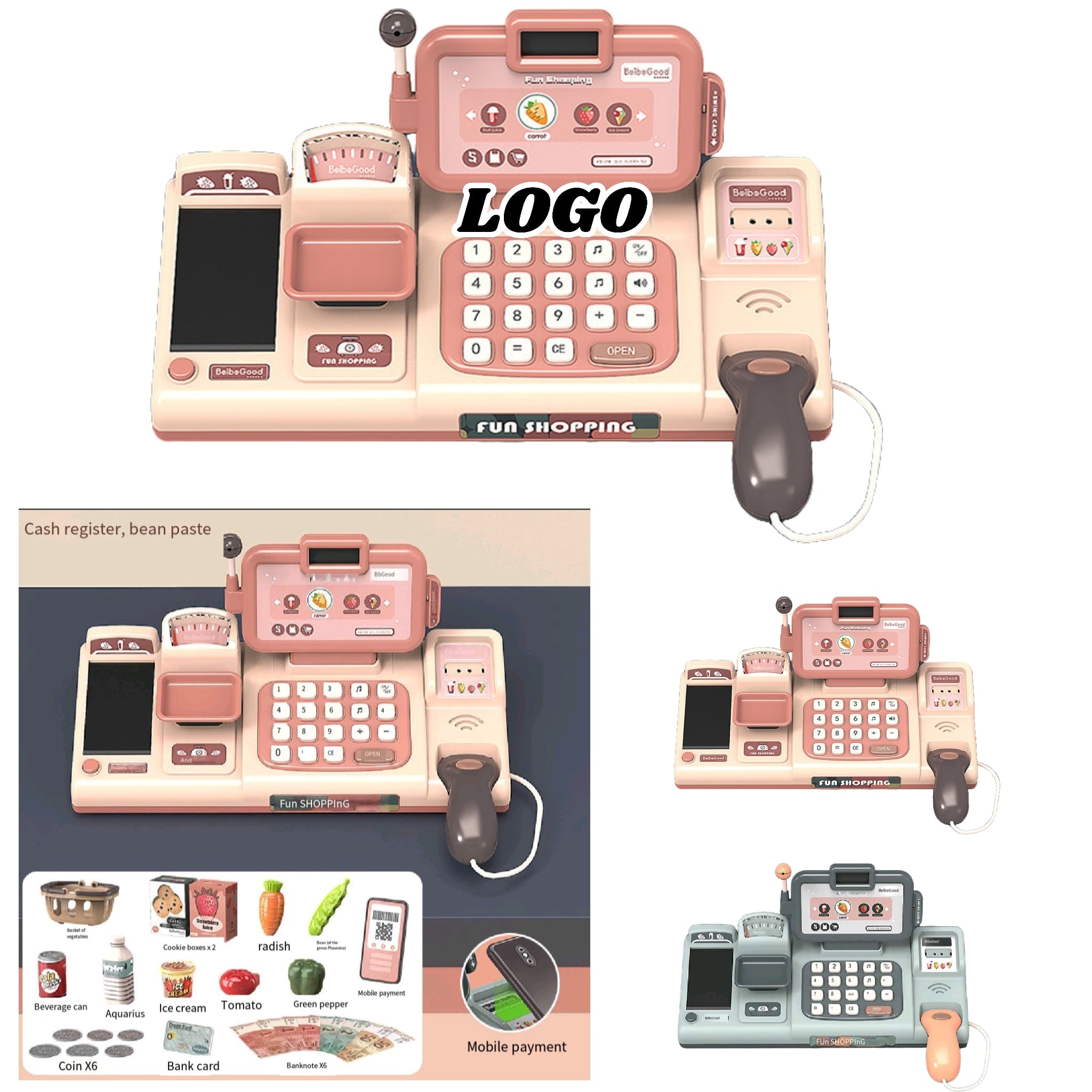 Kids Pretend Cash Reg Supermarket Toy Educ Birthday Gift