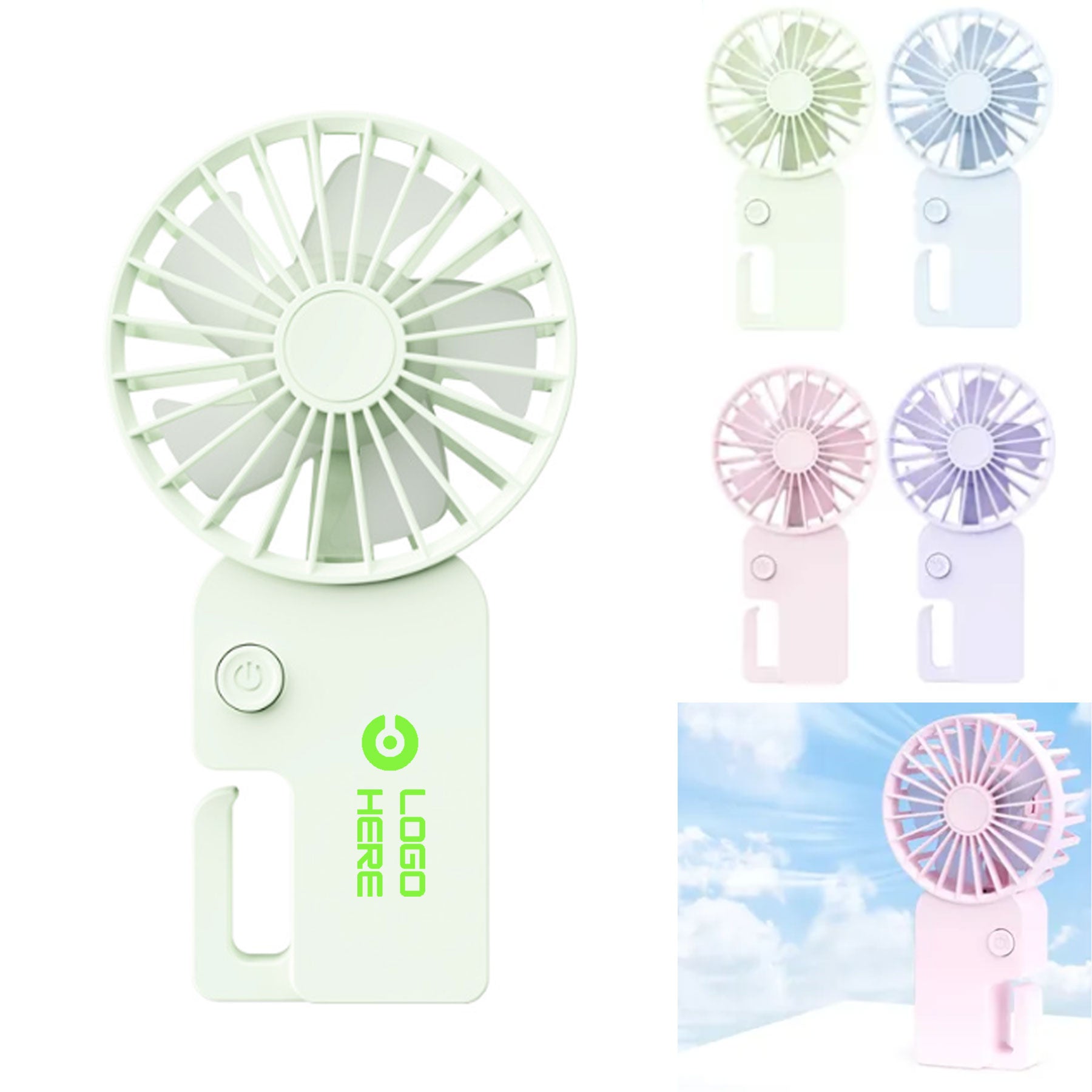 Portable Handheld Fan With Hook