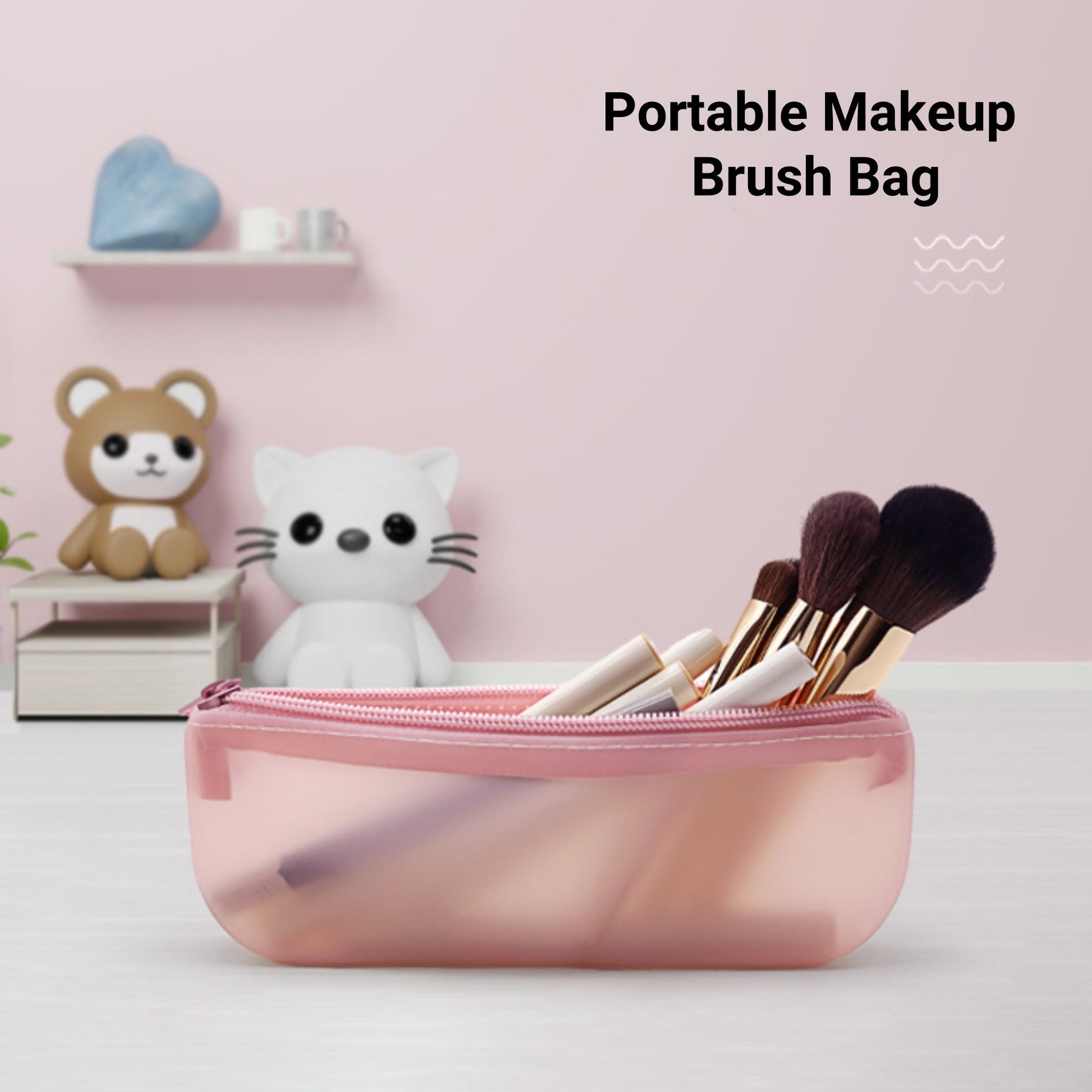 Silicone Makeup Brush Organizer Pouch