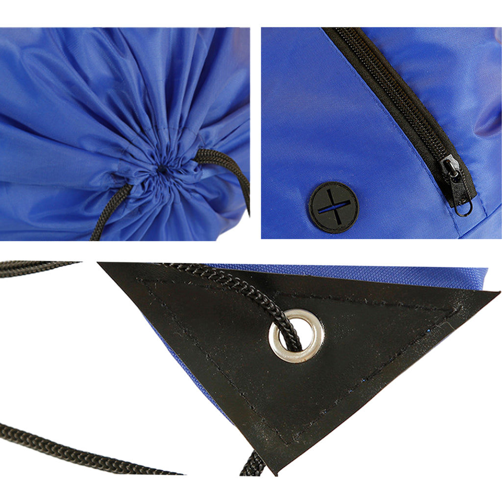 Drawstring Backpack With Front Zipper
