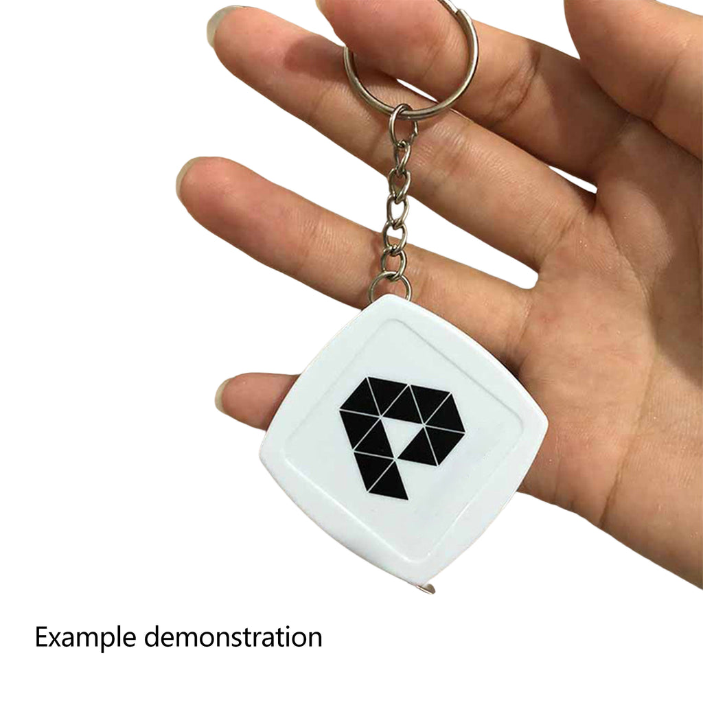 2M/6ft Square Steeless Pocket Measuring Tape With Keychain