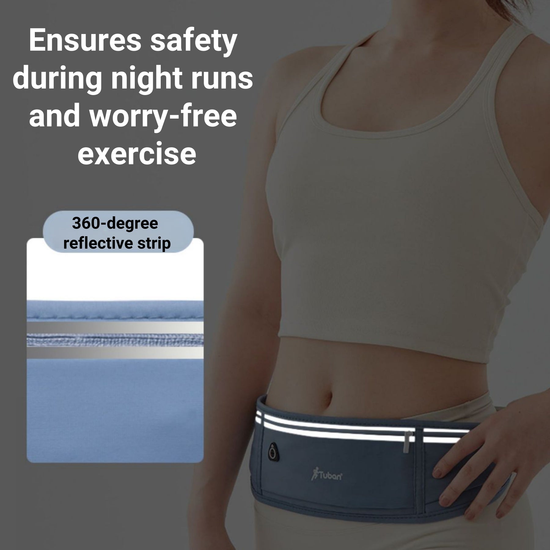 High-elasticity Reflective Close-fitting Sports Waist Bag