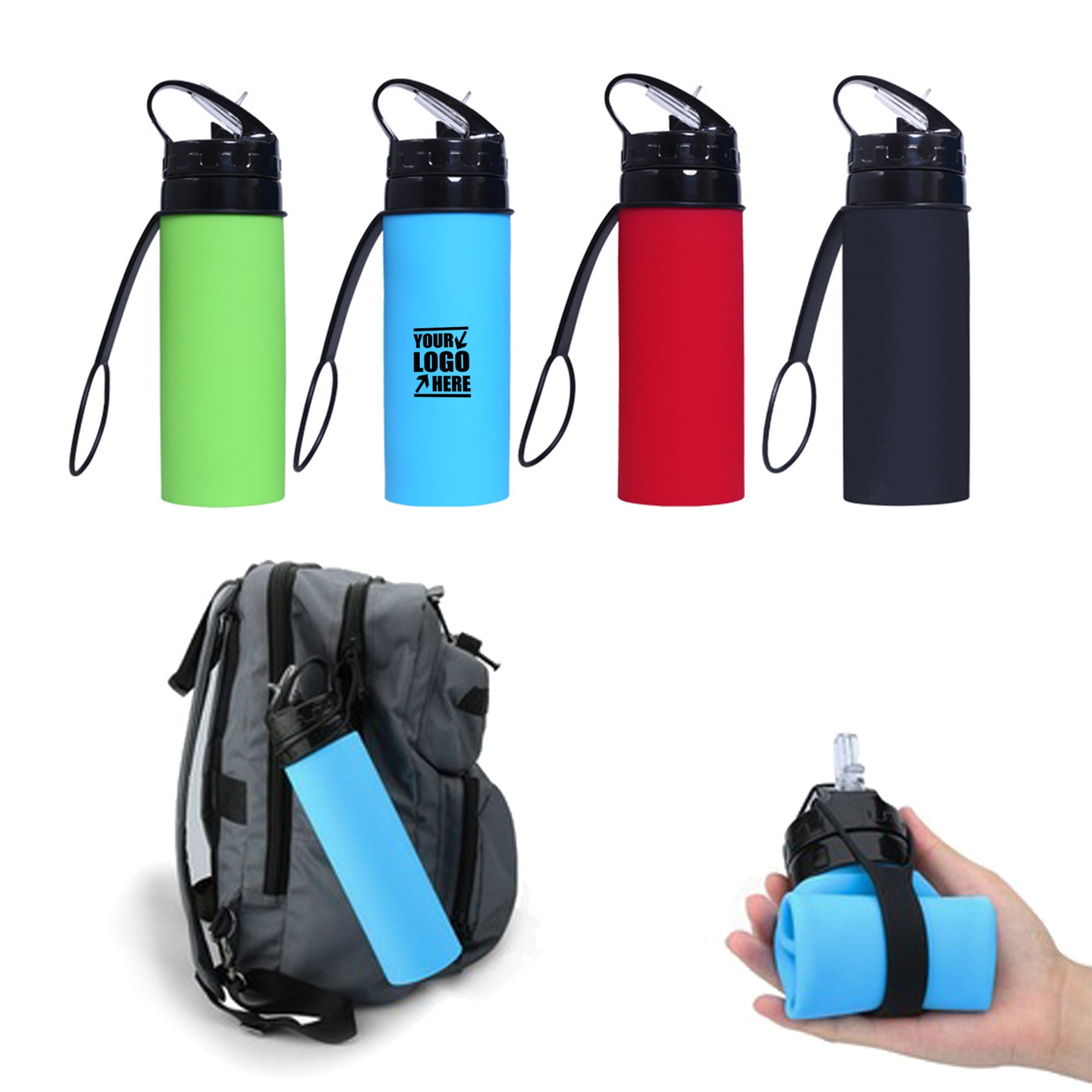 Reusable Drinking Water Bags Collapsable Water Bottles