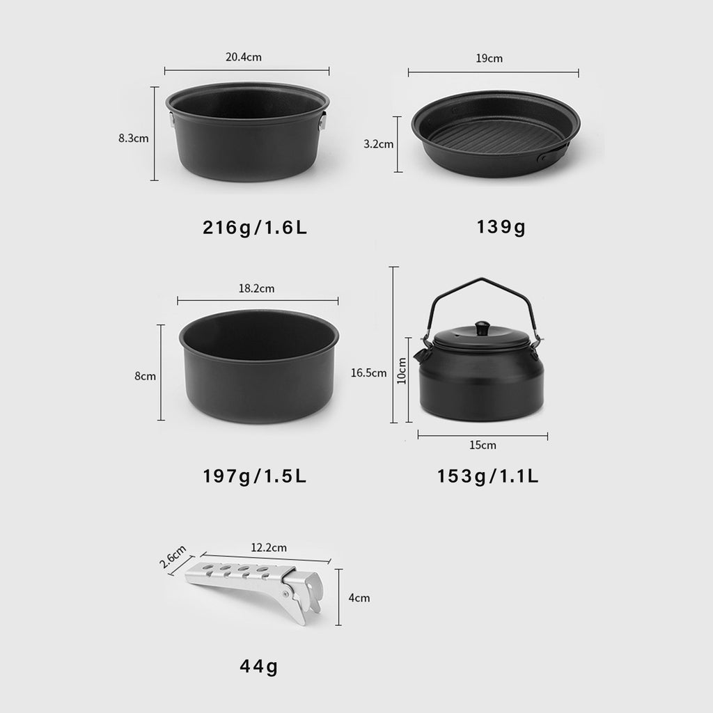Nonstick Outdoor Cooking Pot Kettle Utensils Set