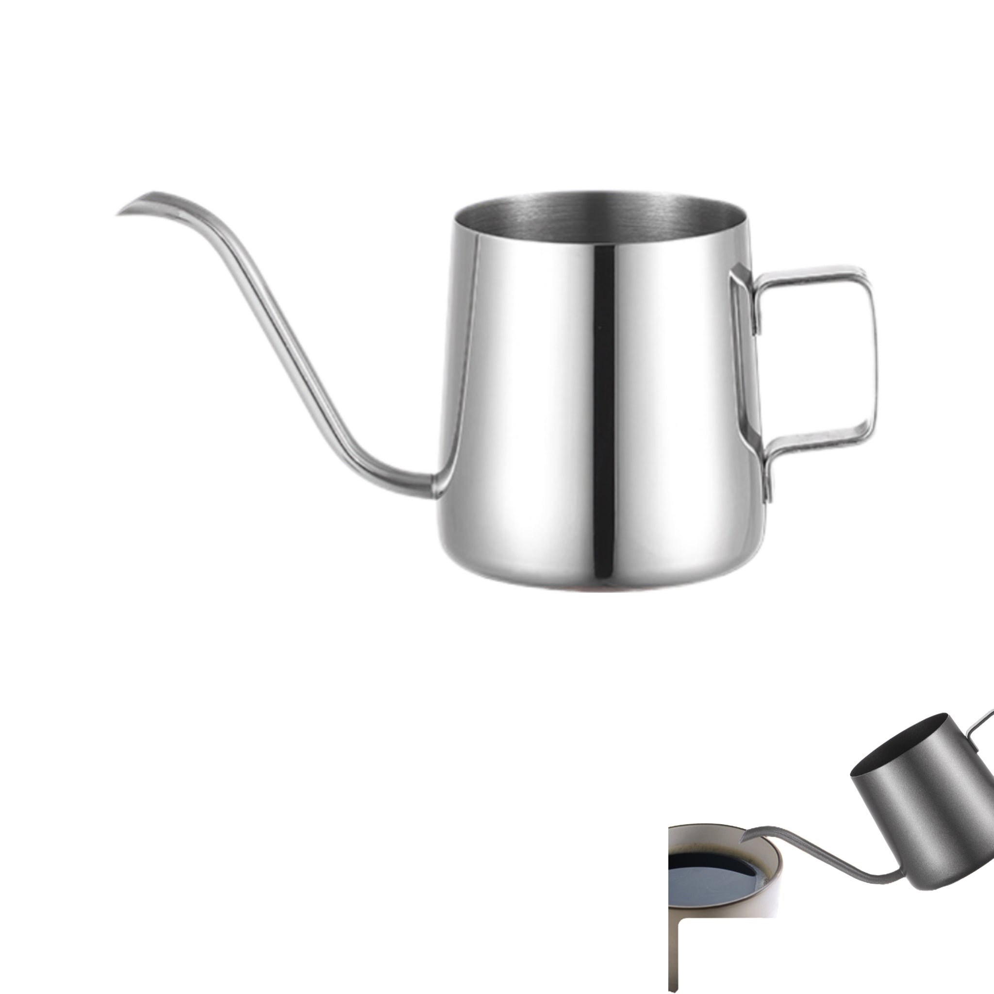 Stainless Steel Pour-Over Coffee Kettle With Fine Spout