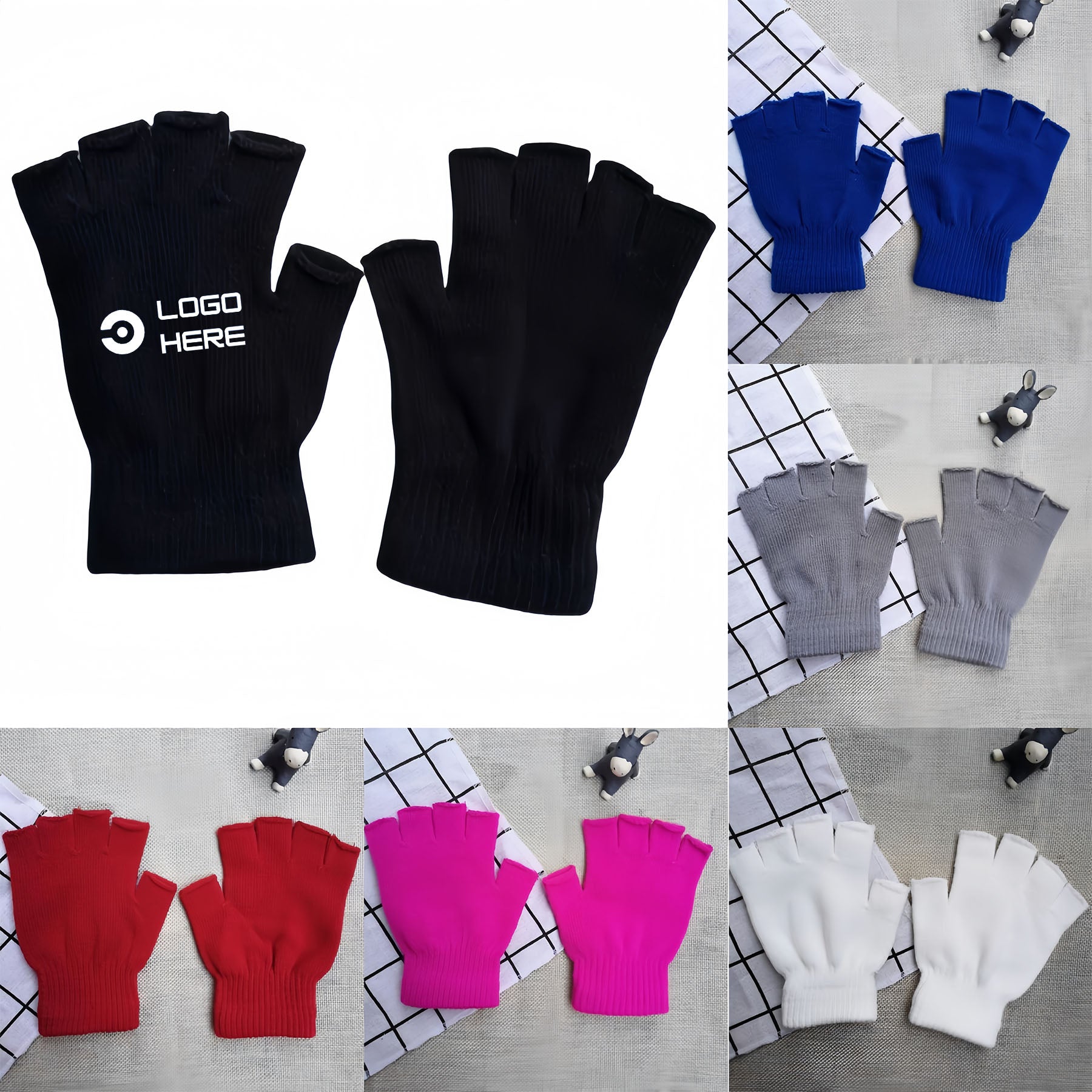 Knit Half Finger Gloves
