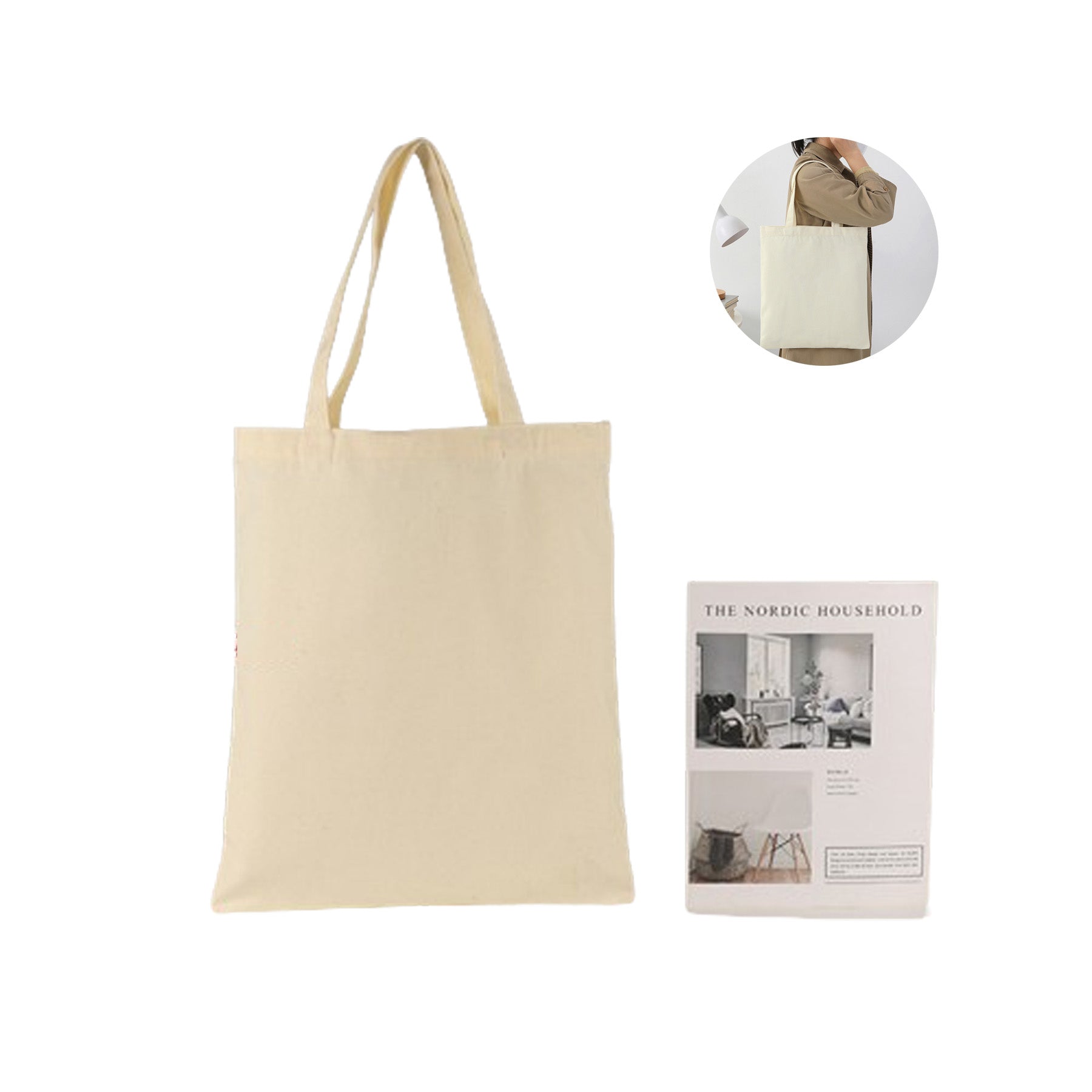 Natural Color Cotton Canvas Tote Bag