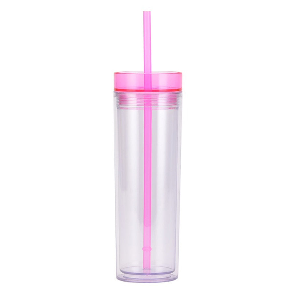 Double Layer Acrylic Transparent Straw Cup